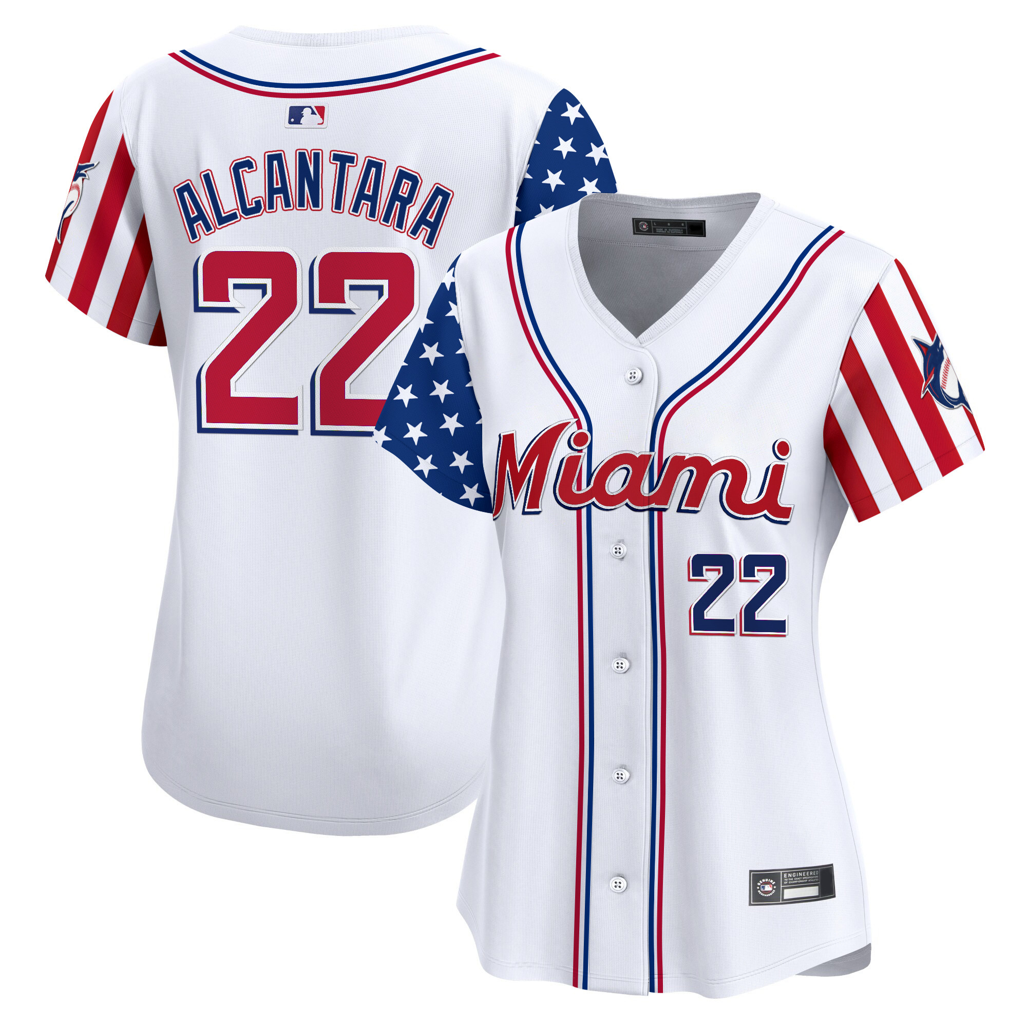 Women's Miami Marlins 2025 Independence Day Vapor Premier Limited Jersey - All Stitched