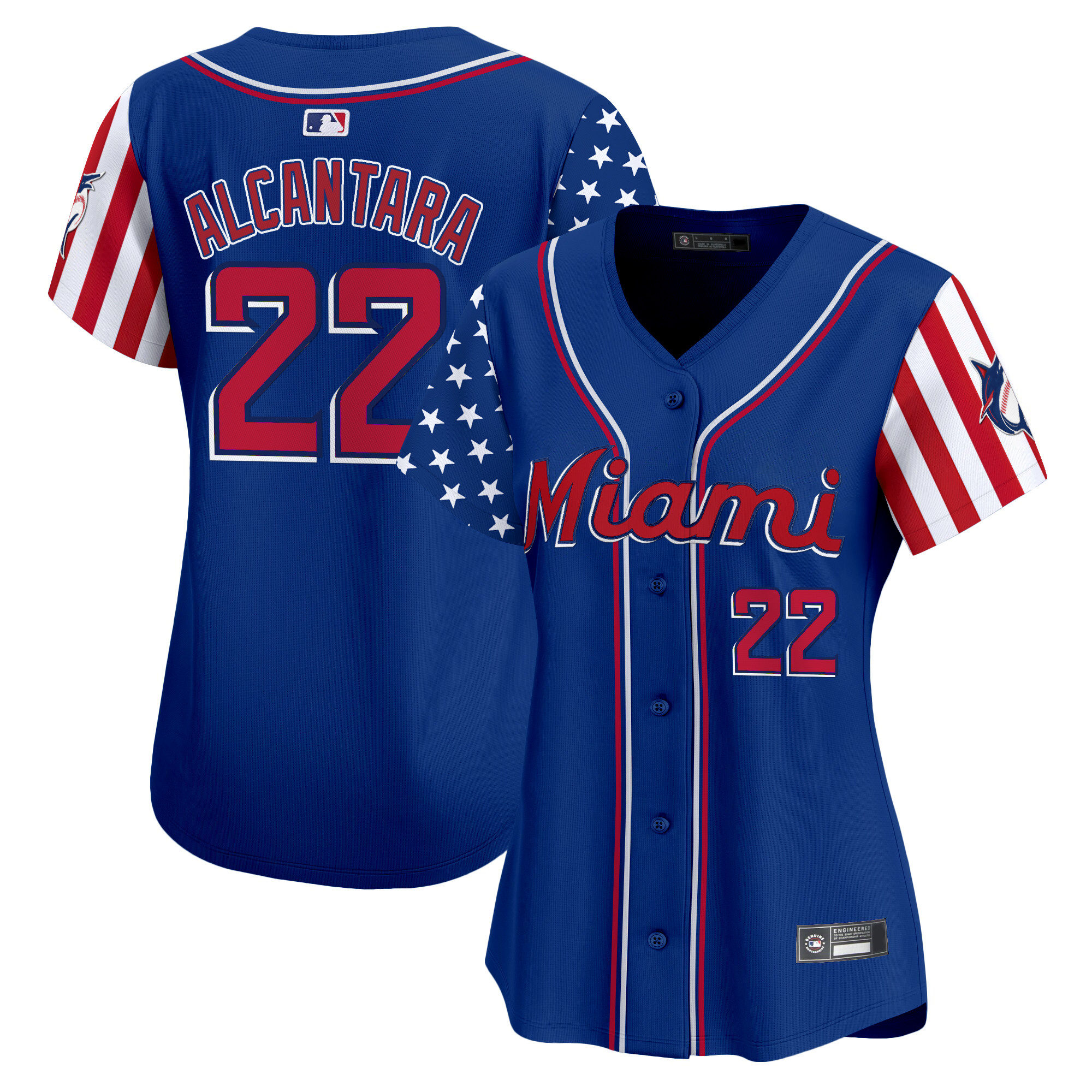 Women's Miami Marlins 2025 Independence Day Vapor Premier Limited Jersey - All Stitched