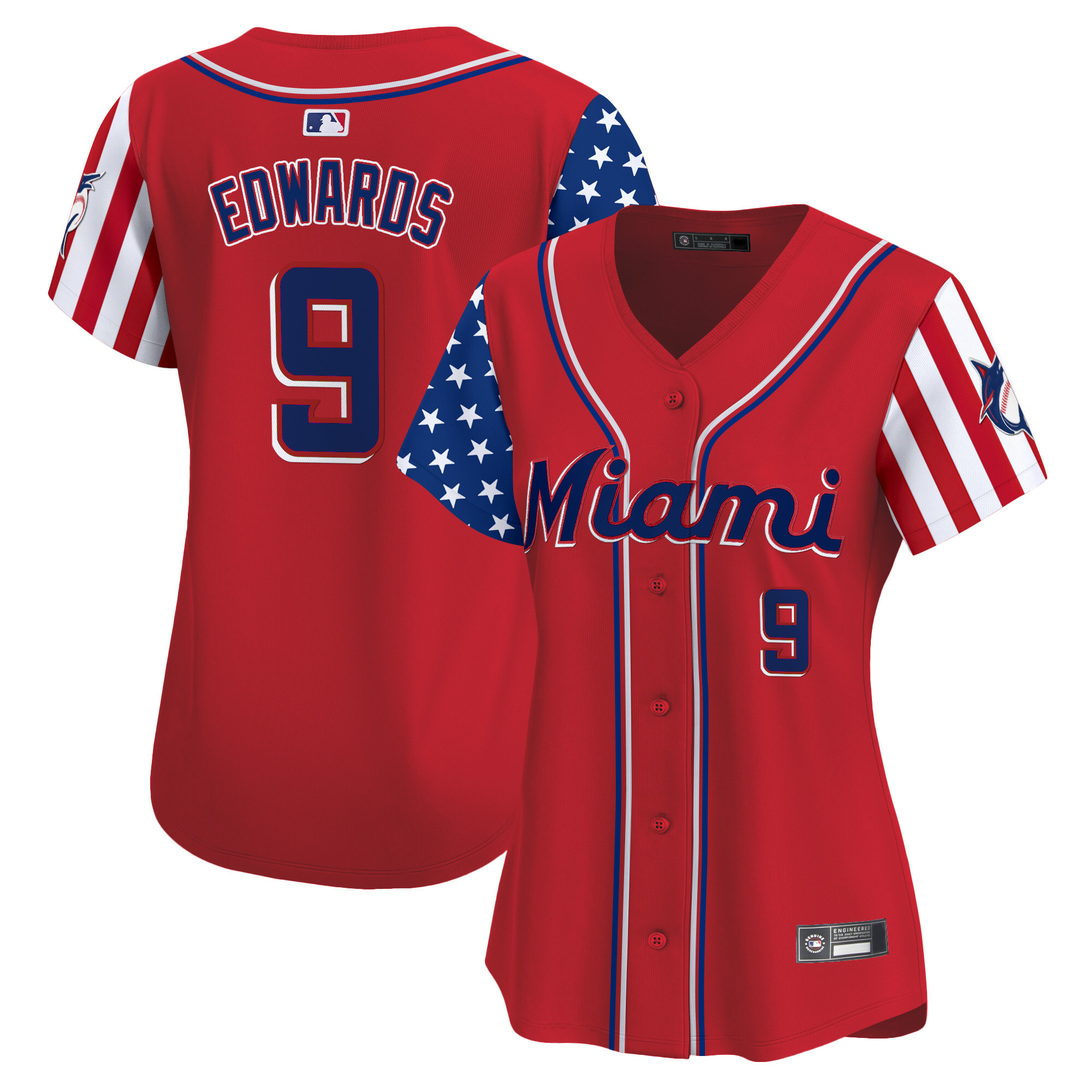 Women's Miami Marlins 2025 Independence Day Vapor Premier Limited Jersey - All Stitched