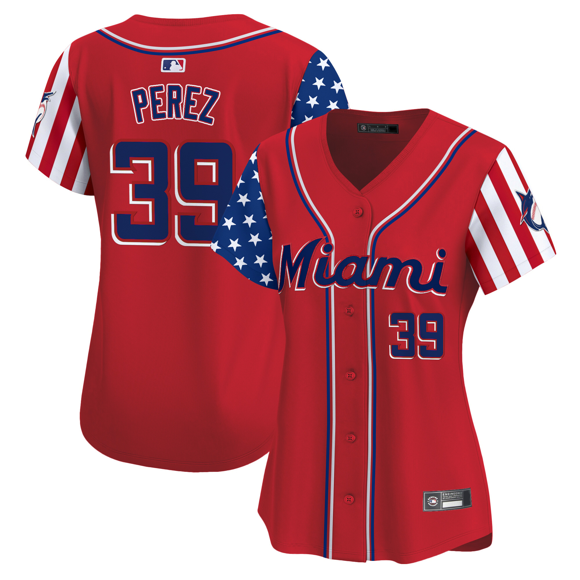 Women's Miami Marlins 2025 Independence Day Vapor Premier Limited Jersey - All Stitched