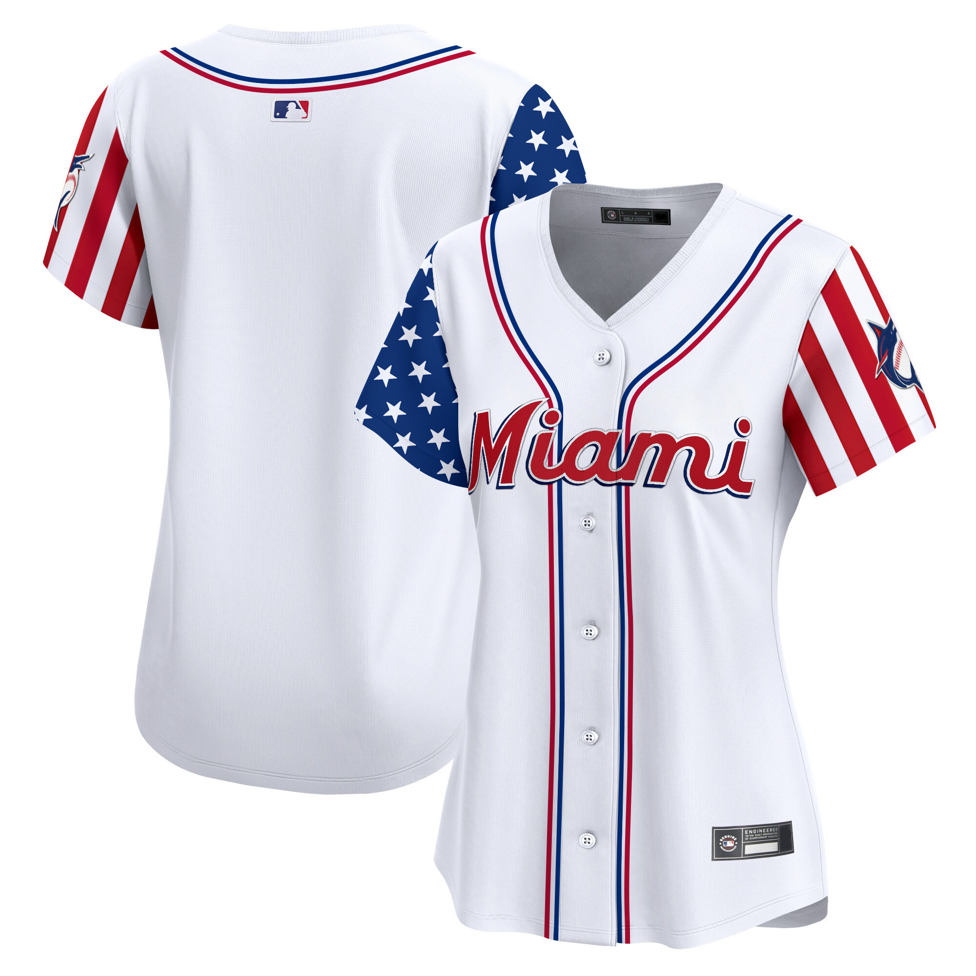 Women's Miami Marlins 2025 Independence Day Vapor Premier Limited Jersey - All Stitched