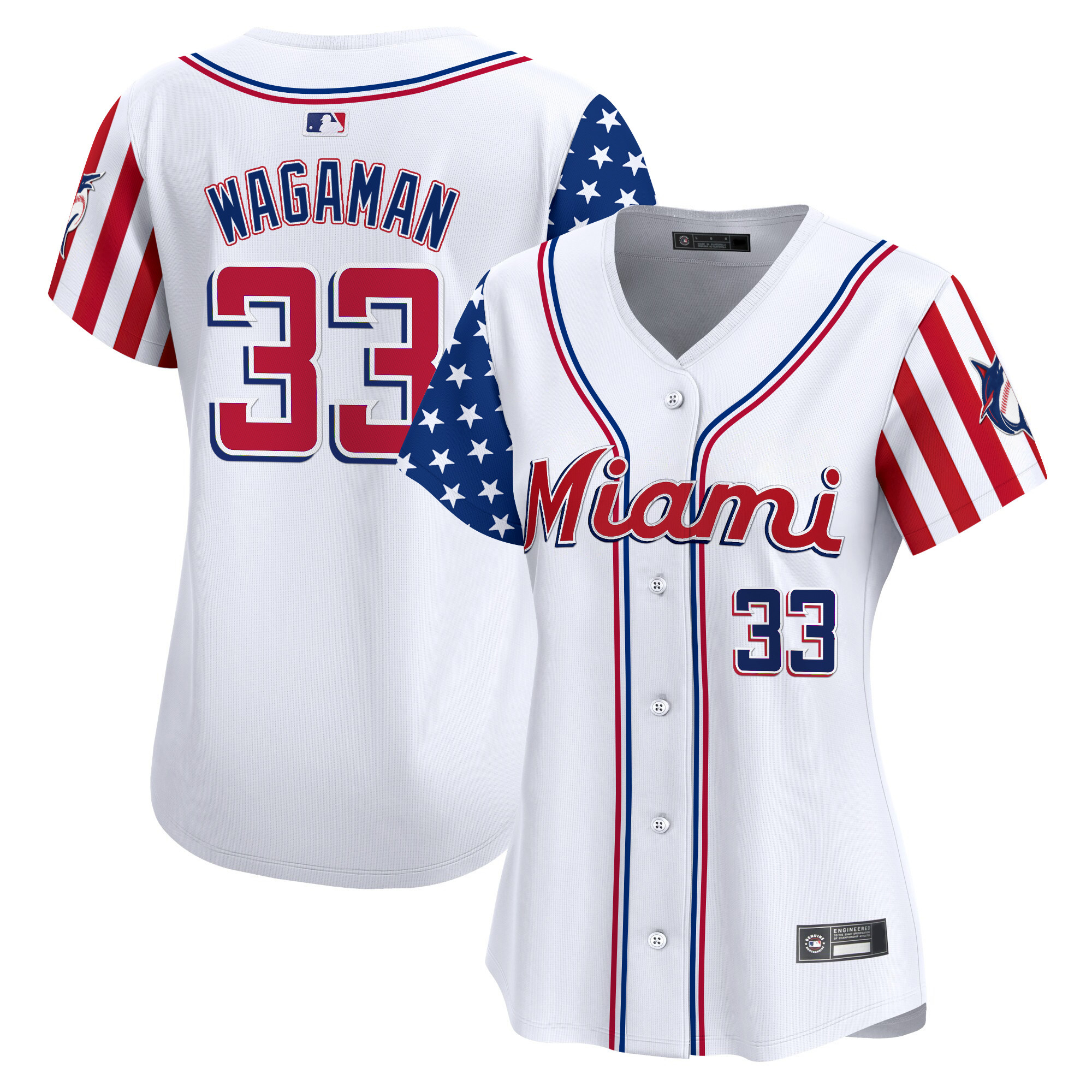 Women's Miami Marlins 2025 Independence Day Vapor Premier Limited Jersey - All Stitched