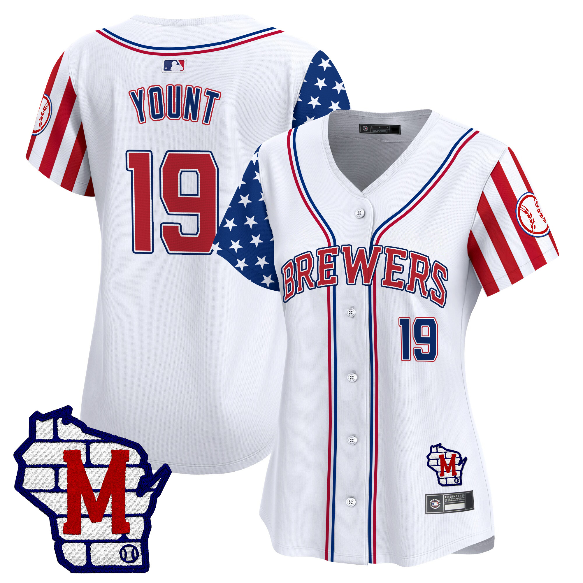 Women's Milwaukee Brewers 2025 Independence Day Vapor Premier Limited Jersey - All Stitched