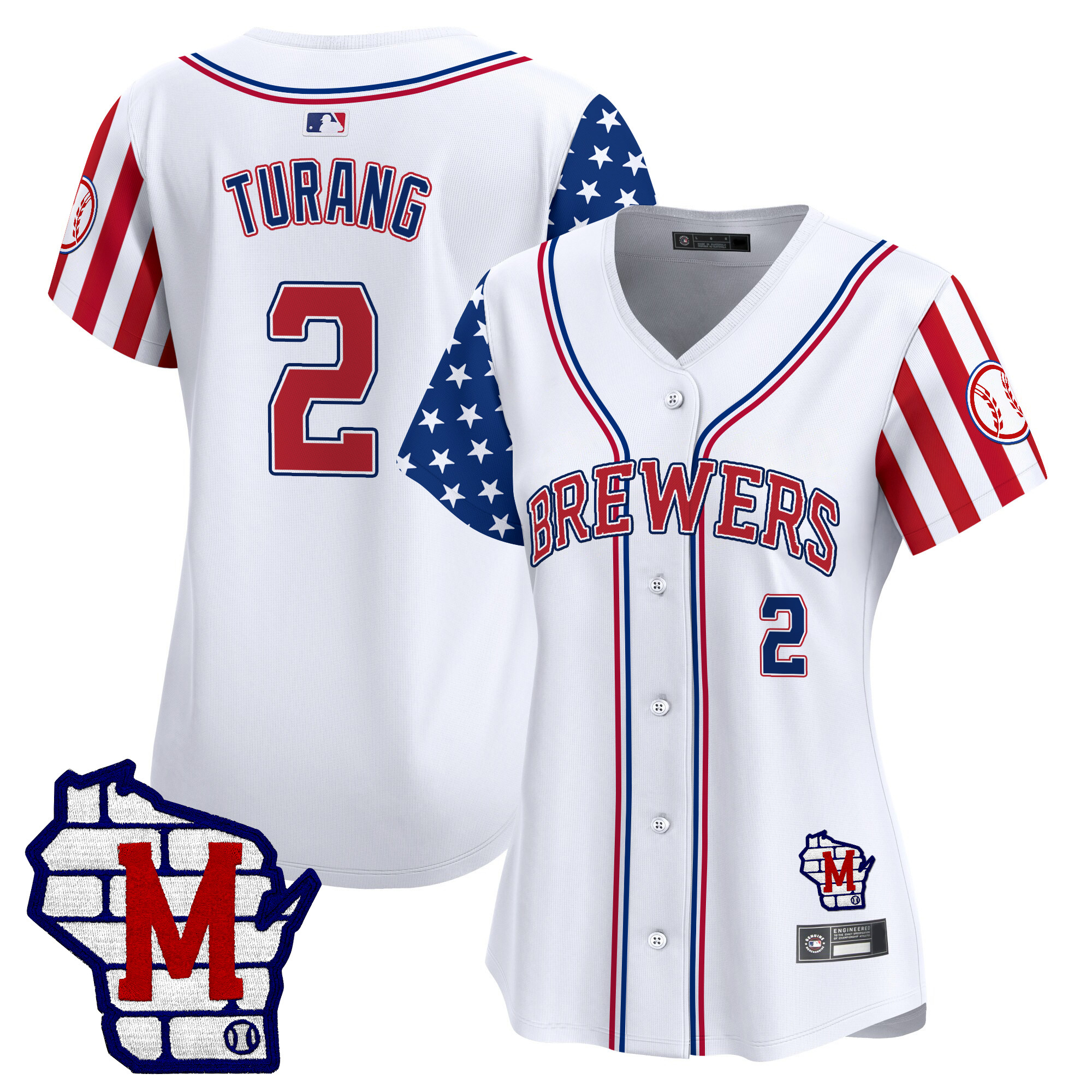 Women's Milwaukee Brewers 2025 Independence Day Vapor Premier Limited Jersey - All Stitched