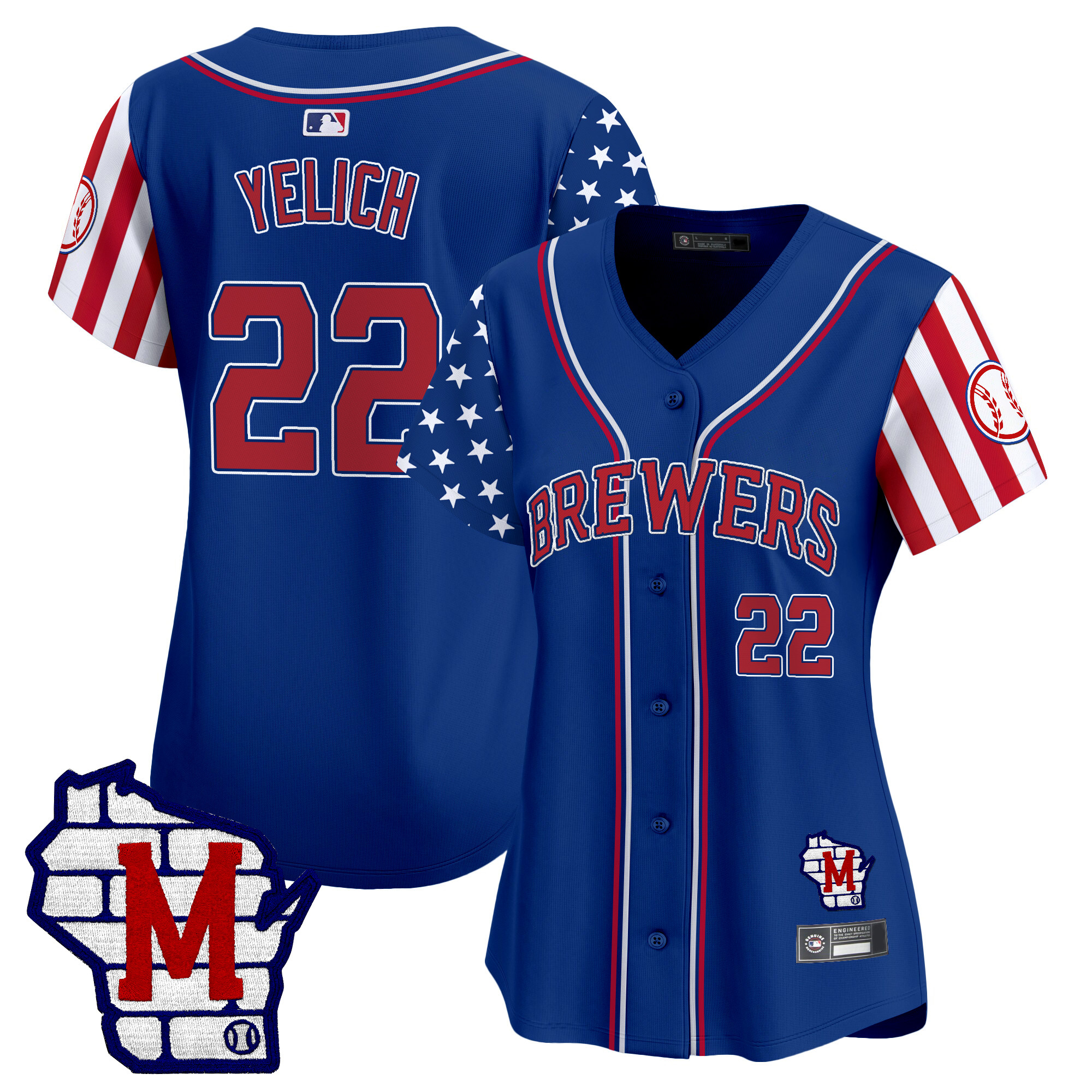 Women's Milwaukee Brewers 2025 Independence Day Vapor Premier Limited Jersey - All Stitched