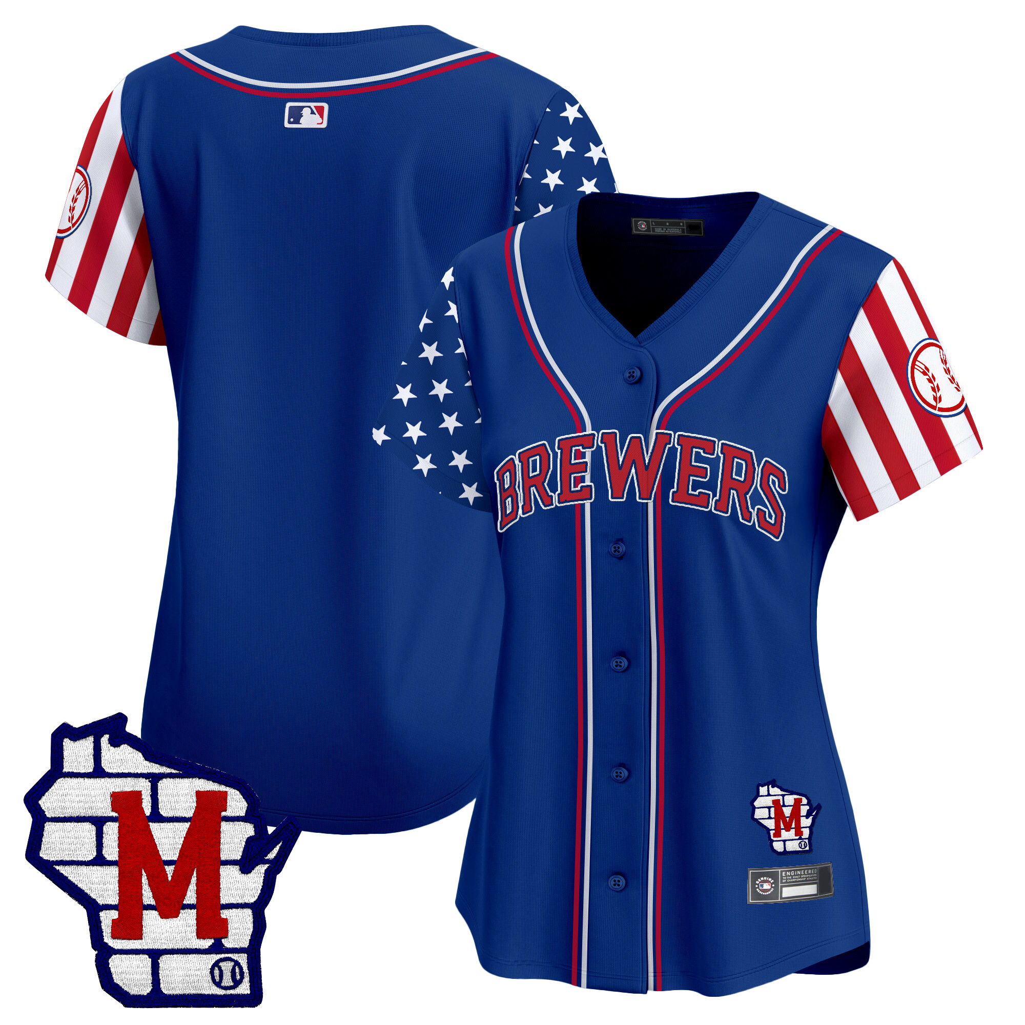 Women's Milwaukee Brewers 2025 Independence Day Vapor Premier Limited Jersey - All Stitched