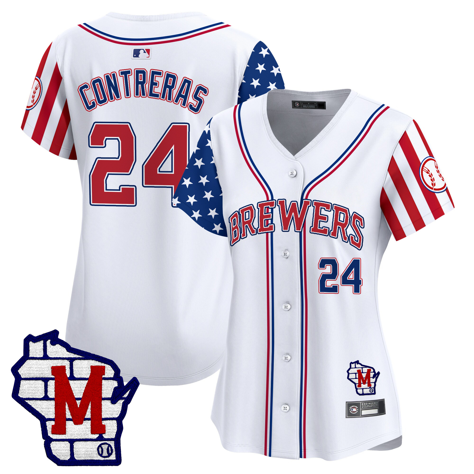 Women's Milwaukee Brewers 2025 Independence Day Vapor Premier Limited Jersey - All Stitched