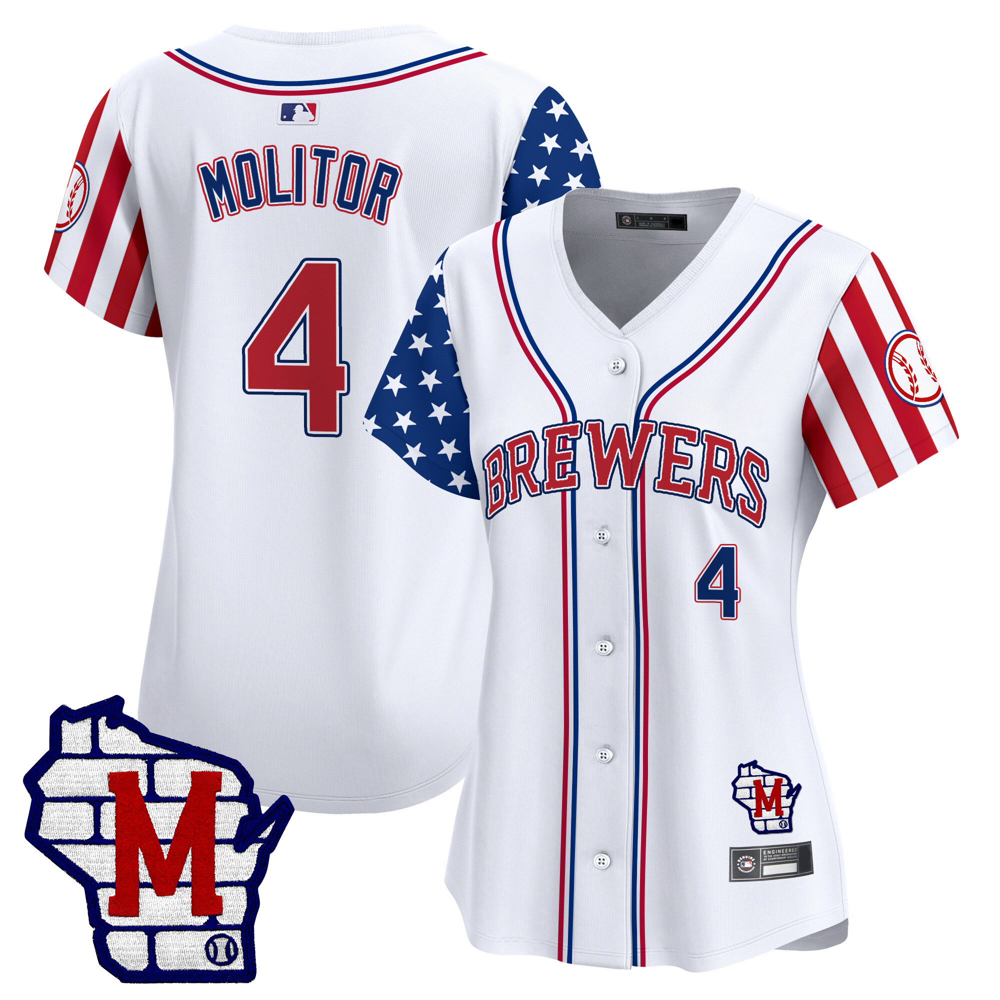 Women's Milwaukee Brewers 2025 Independence Day Vapor Premier Limited Jersey - All Stitched