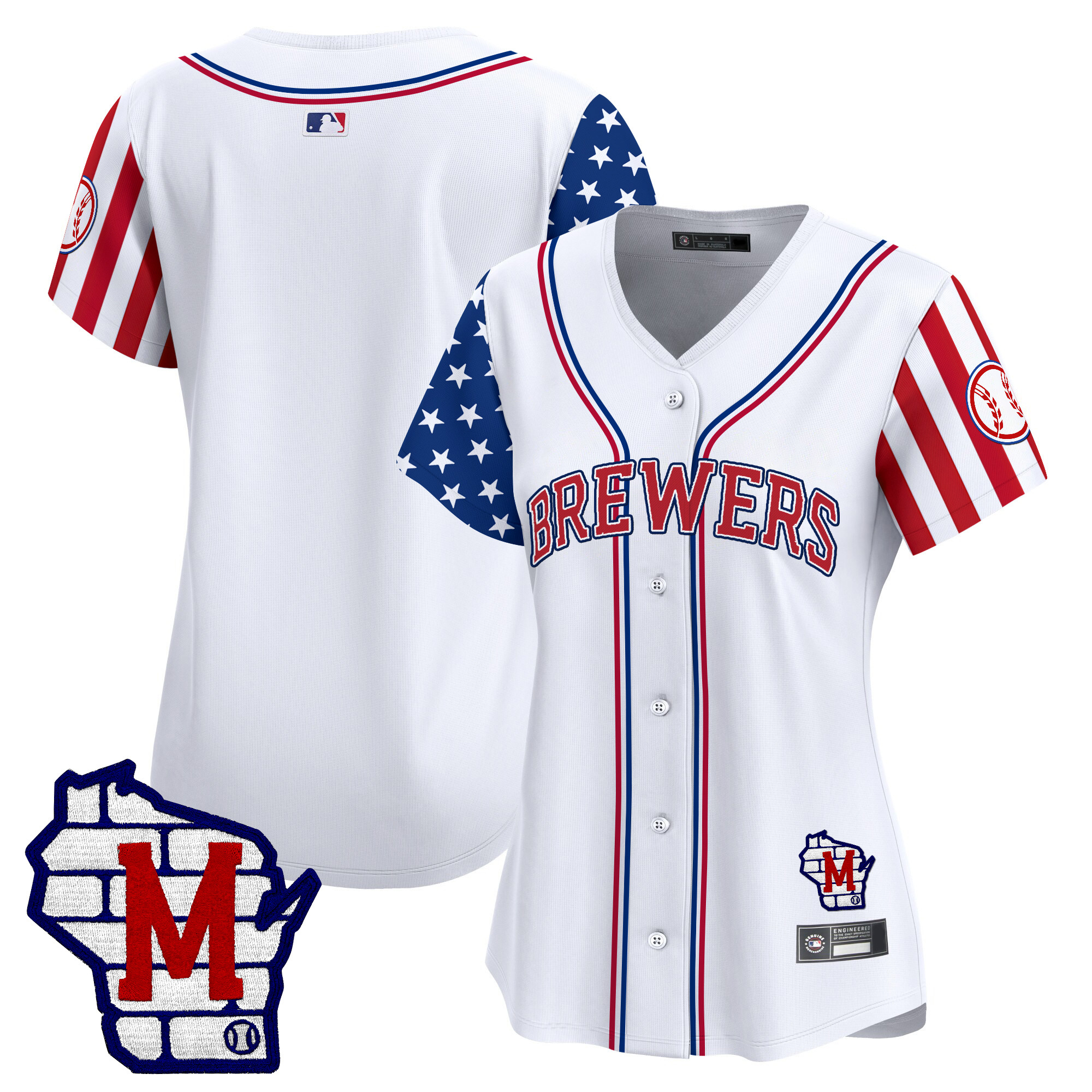 Women's Milwaukee Brewers 2025 Independence Day Vapor Premier Limited Jersey - All Stitched