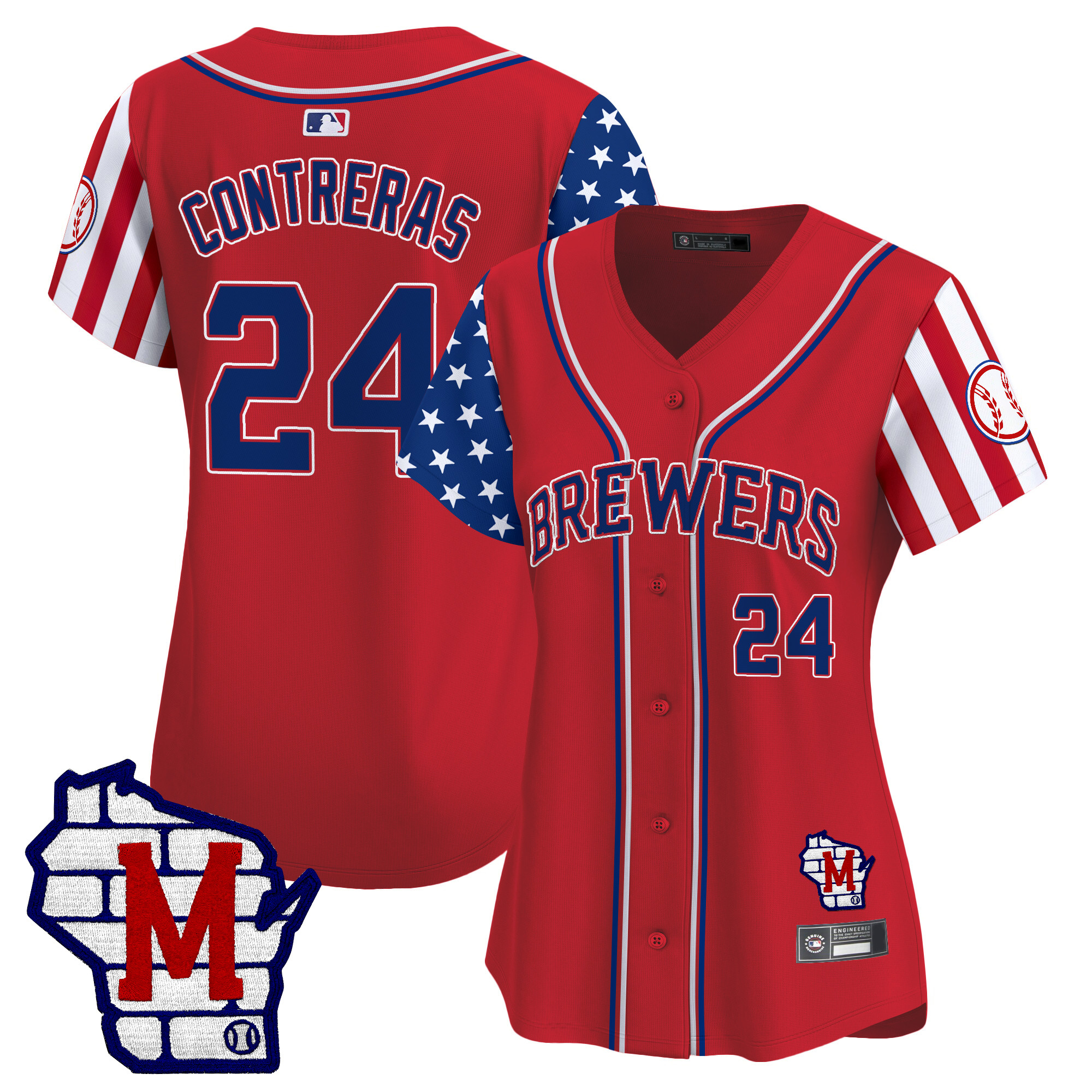 Women's Milwaukee Brewers 2025 Independence Day Vapor Premier Limited Jersey - All Stitched