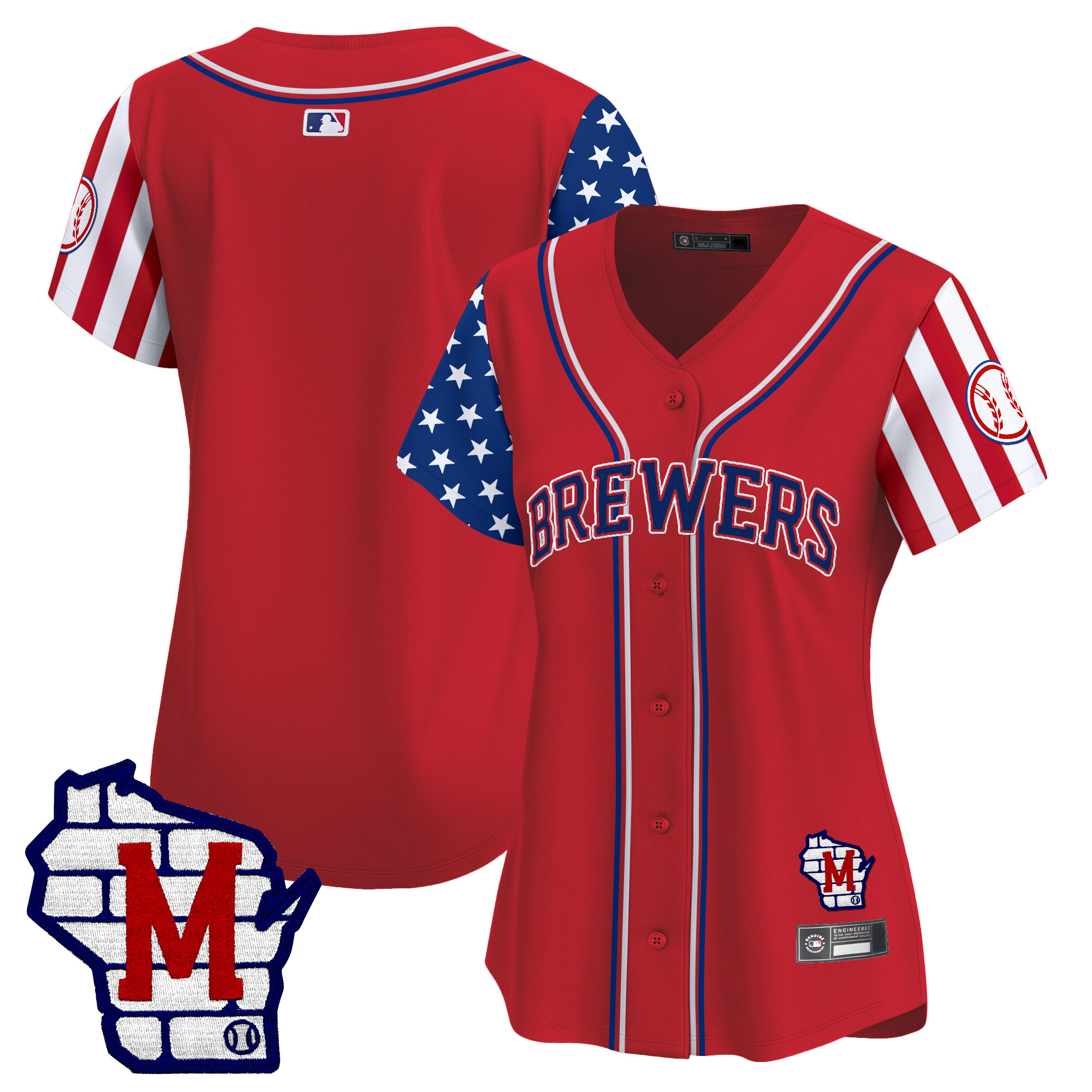 Women's Milwaukee Brewers 2025 Independence Day Vapor Premier Limited Jersey - All Stitched
