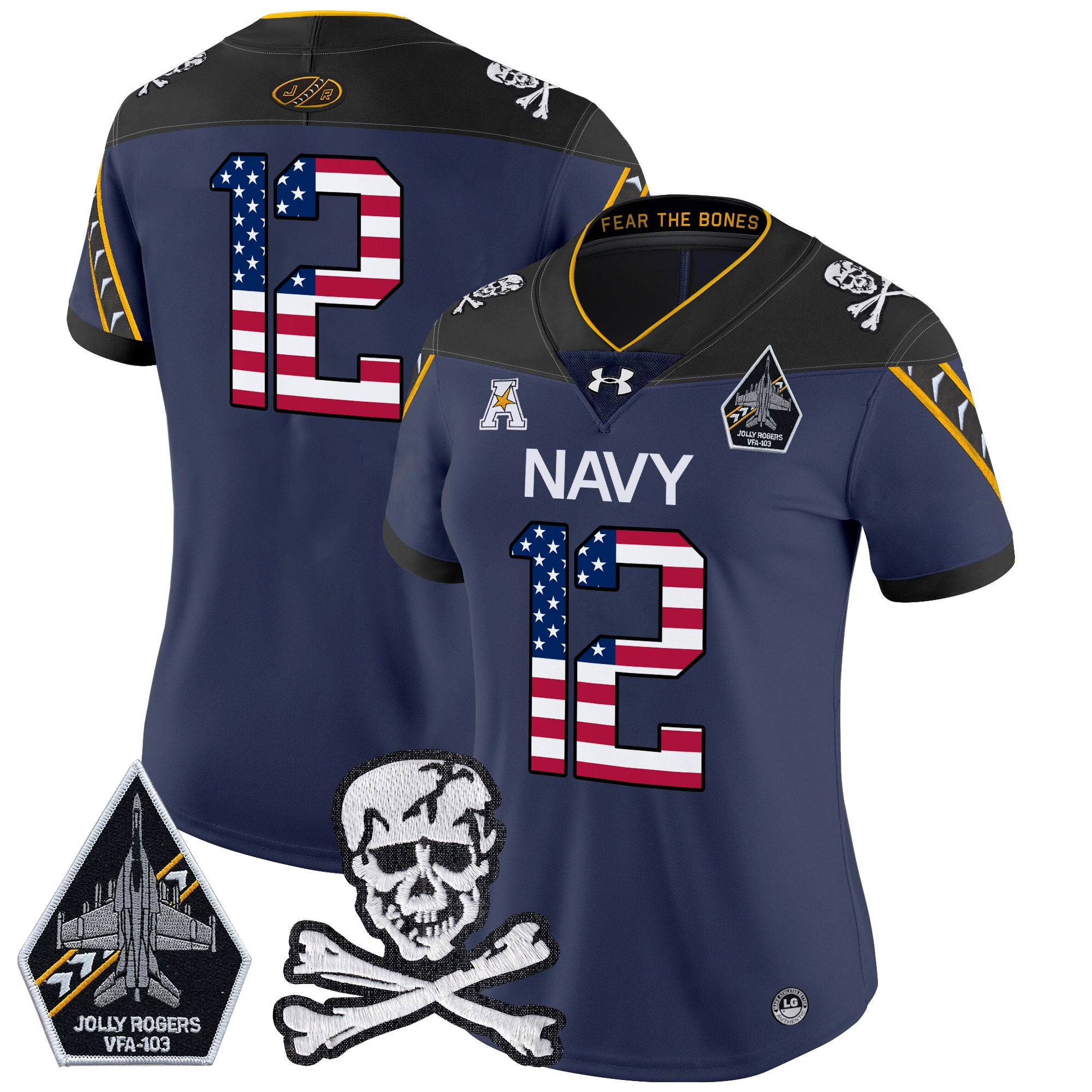 Women's Navy Midshipmen 2025 Independence Day Vapor Limited Jersey - All Stitched