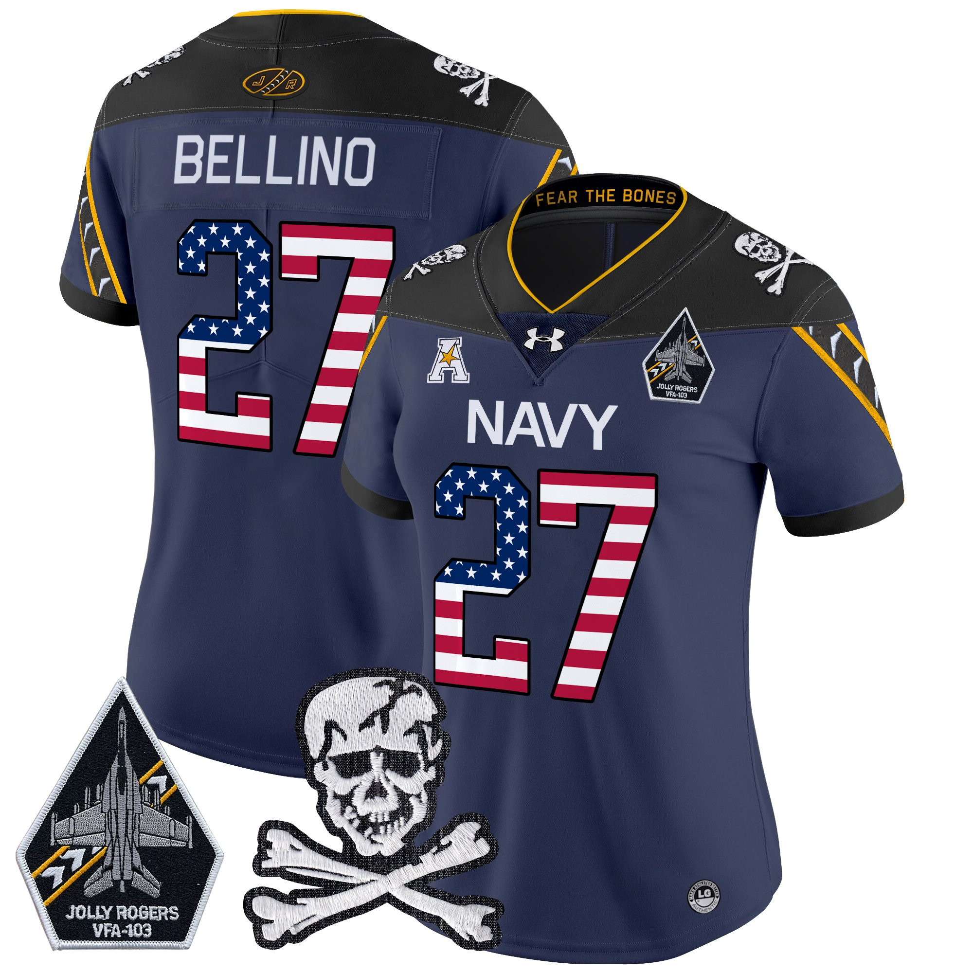 Women's Navy Midshipmen 2025 Independence Day Vapor Limited Jersey - All Stitched
