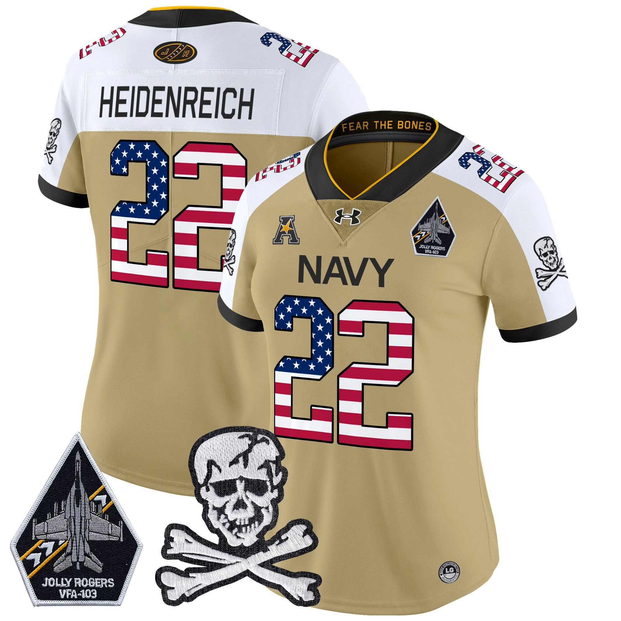 Women's Navy Midshipmen 2025 Independence Day Vapor Limited Jersey - All Stitched
