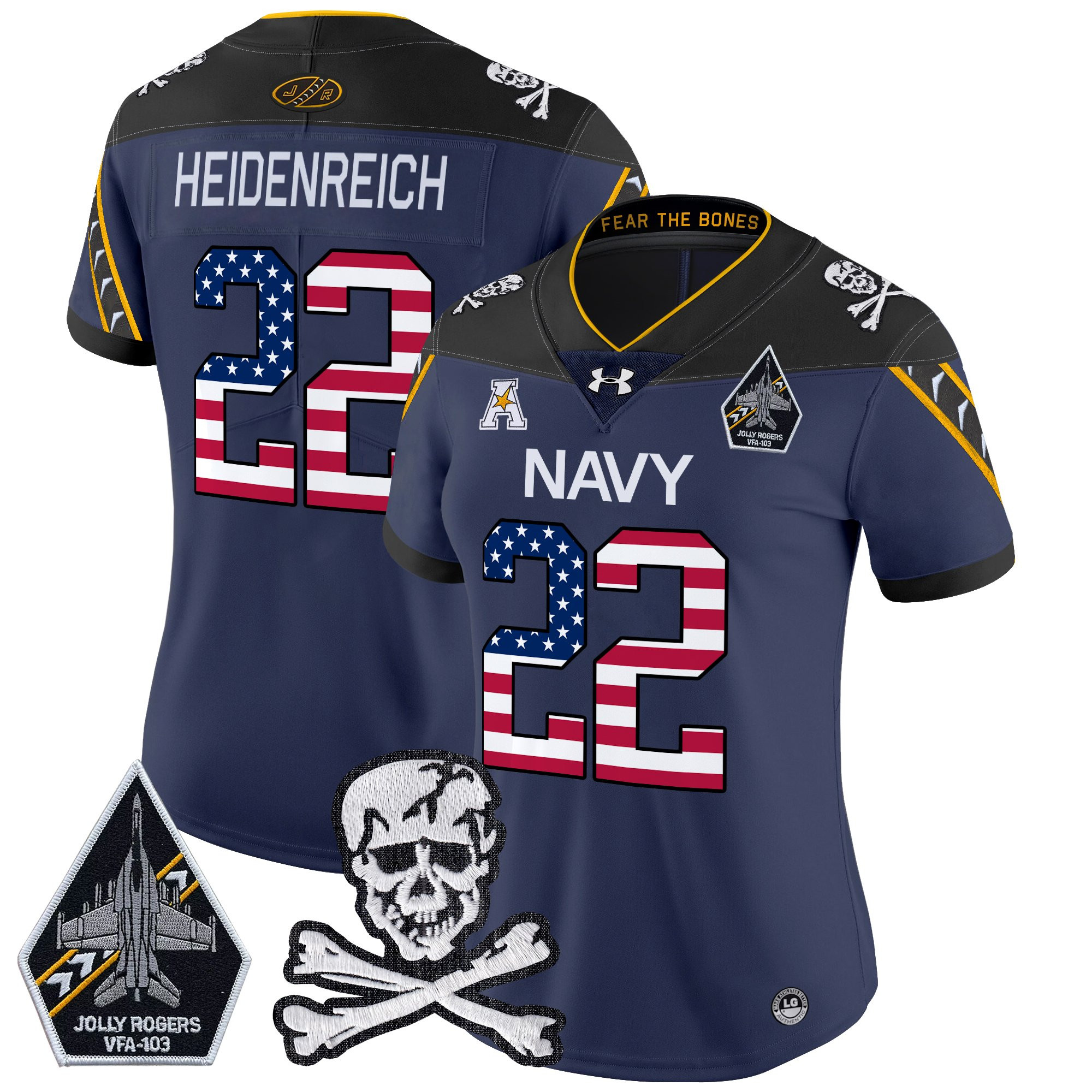 Women's Navy Midshipmen 2025 Independence Day Vapor Limited Jersey - All Stitched