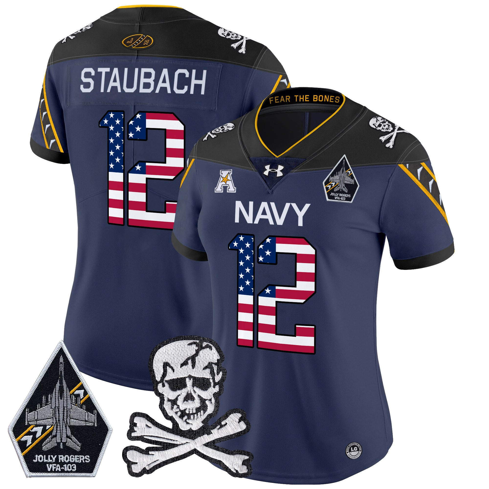 Women's Navy Midshipmen 2025 Independence Day Vapor Limited Jersey - All Stitched