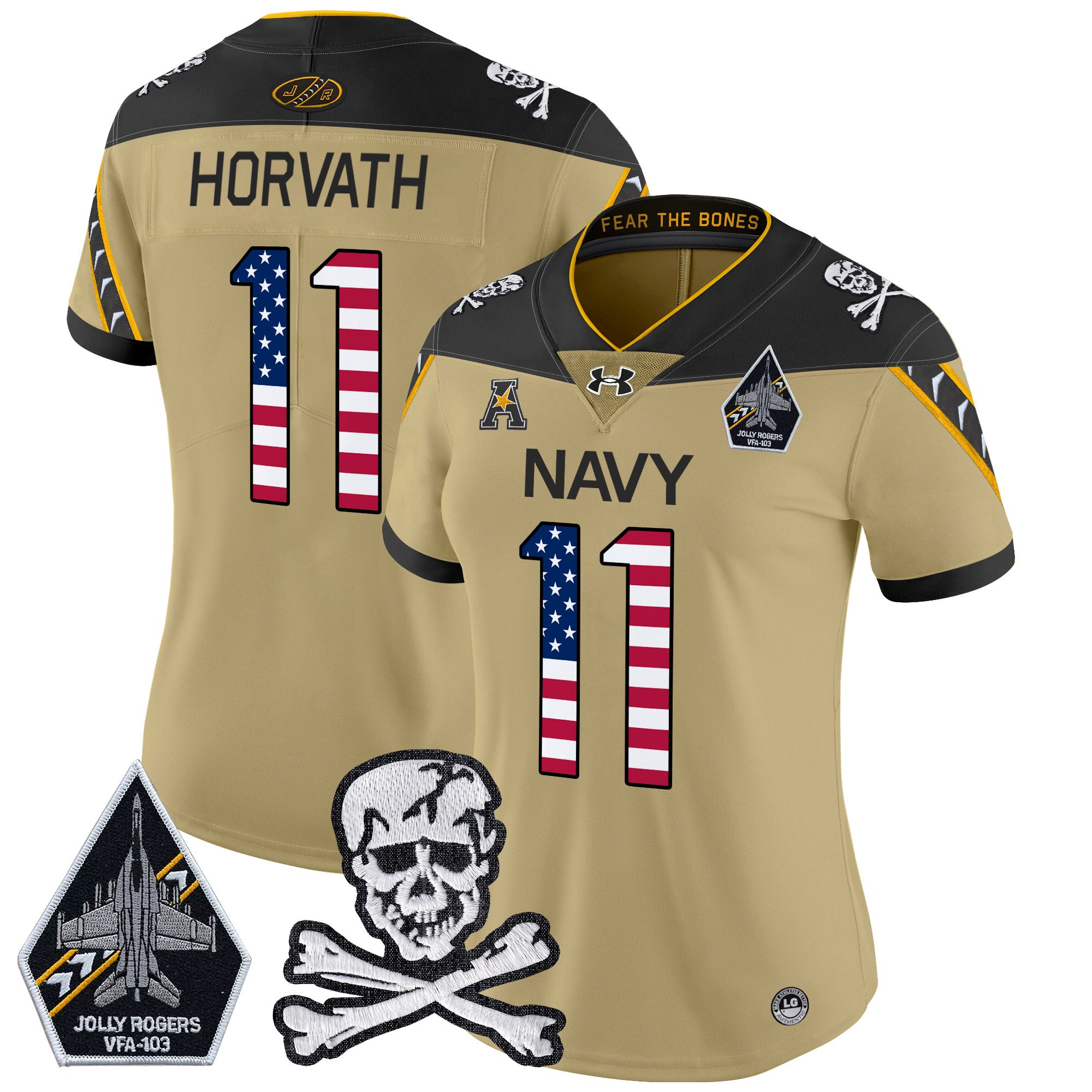 Women's Navy Midshipmen 2025 Independence Day Vapor Limited Jersey - All Stitched