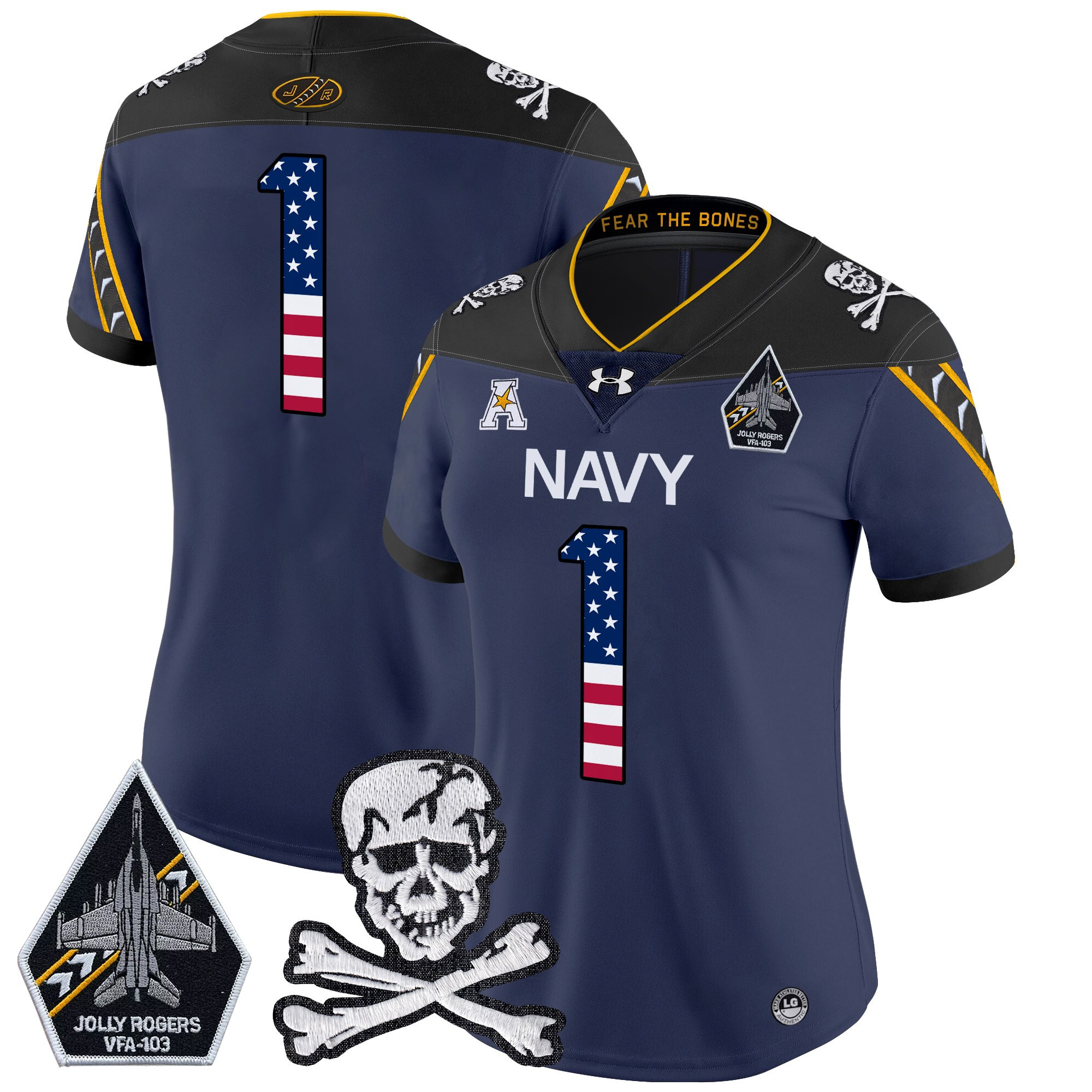 Women's Navy Midshipmen 2025 Independence Day Vapor Limited Jersey - All Stitched