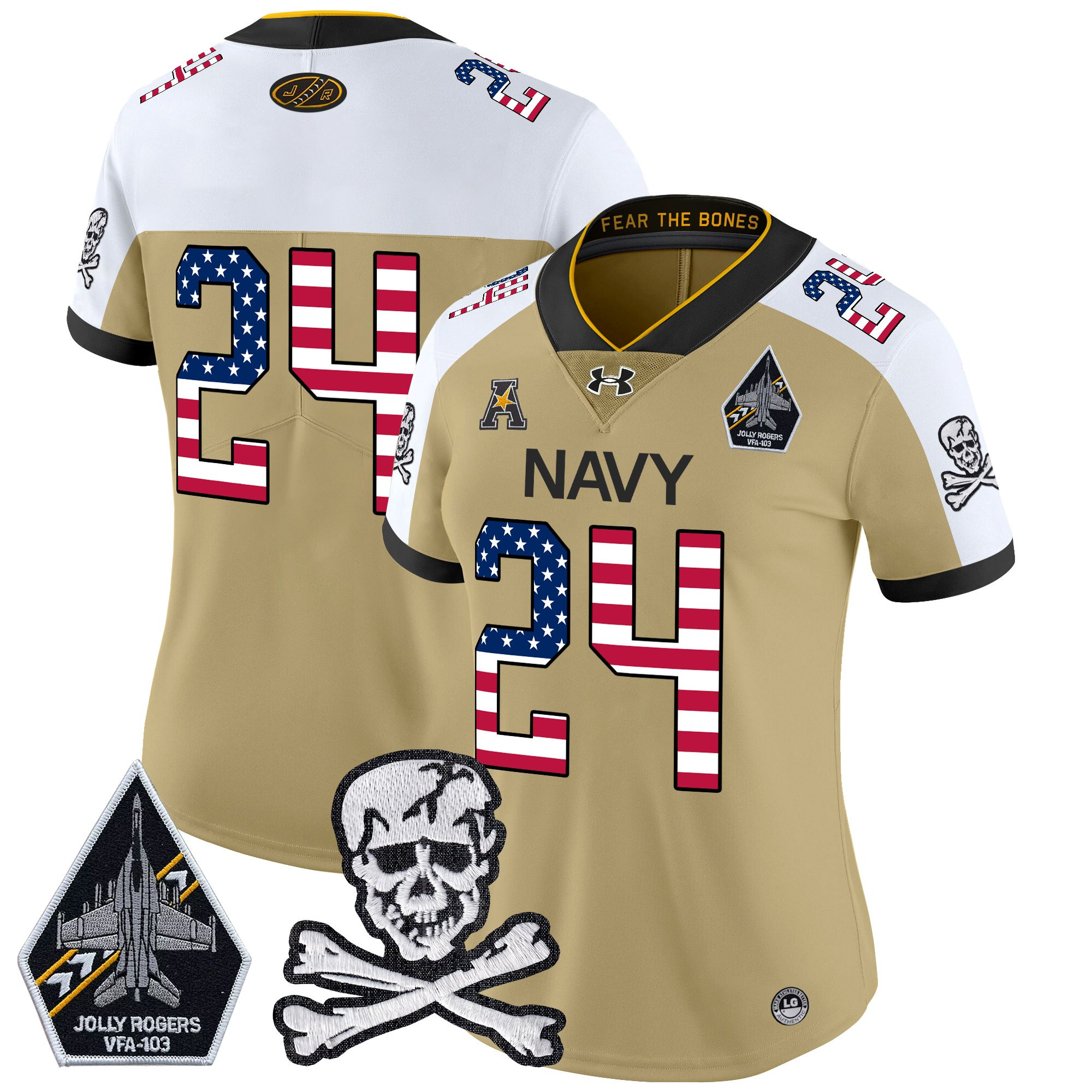 Women's Navy Midshipmen 2025 Independence Day Vapor Limited Jersey - All Stitched