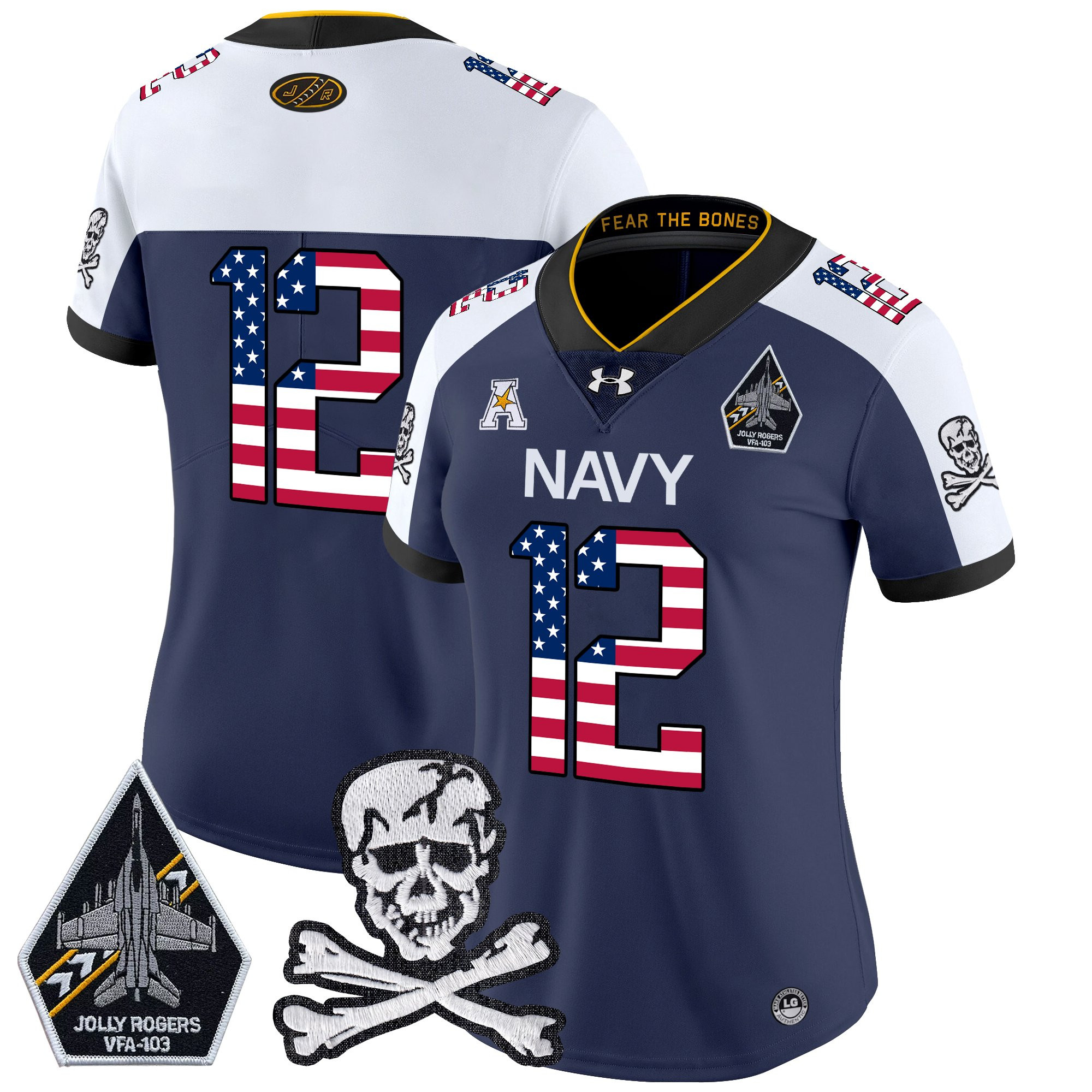 Women's Navy Midshipmen 2025 Independence Day Vapor Limited Jersey - All Stitched