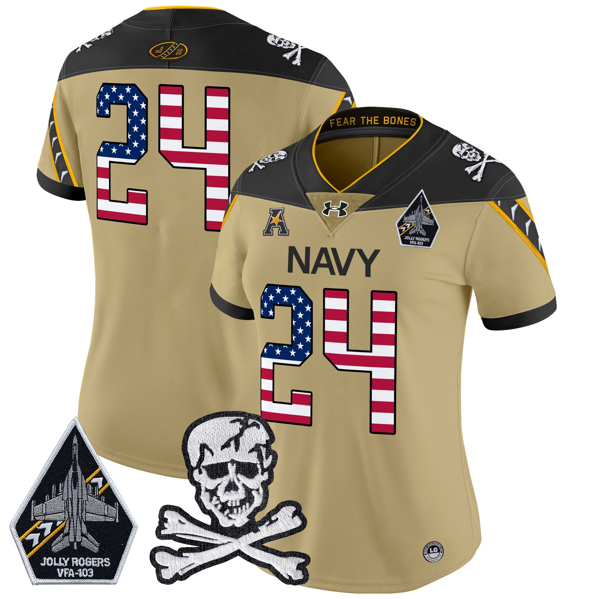 Women's Navy Midshipmen 2025 Independence Day Vapor Limited Jersey - All Stitched