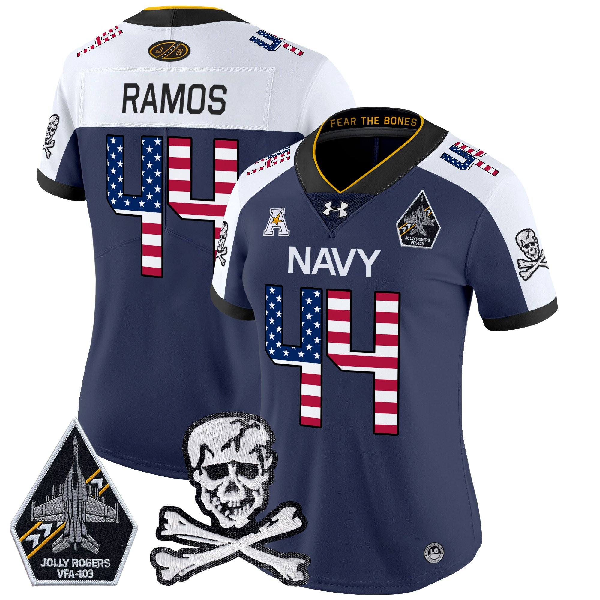 Women's Navy Midshipmen 2025 Independence Day Vapor Limited Jersey - All Stitched