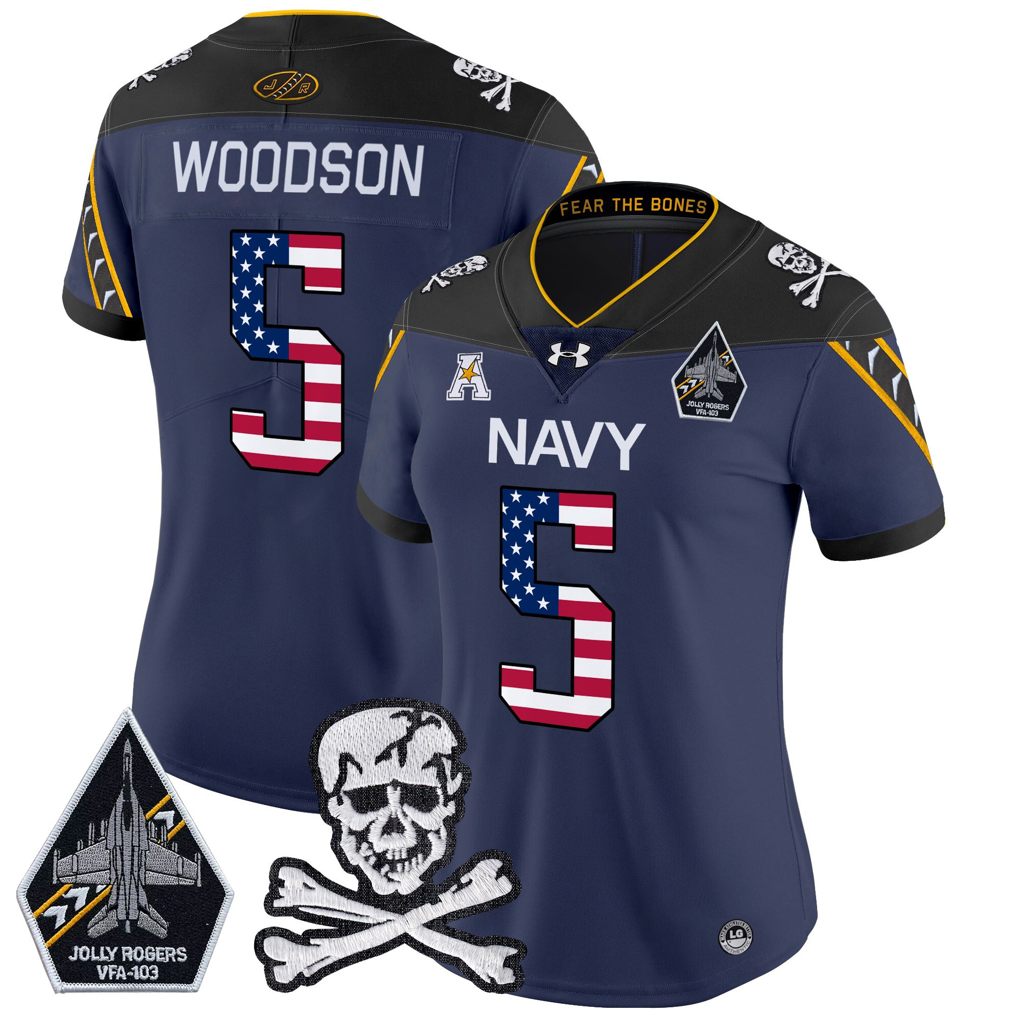 Women's Navy Midshipmen 2025 Independence Day Vapor Limited Jersey - All Stitched