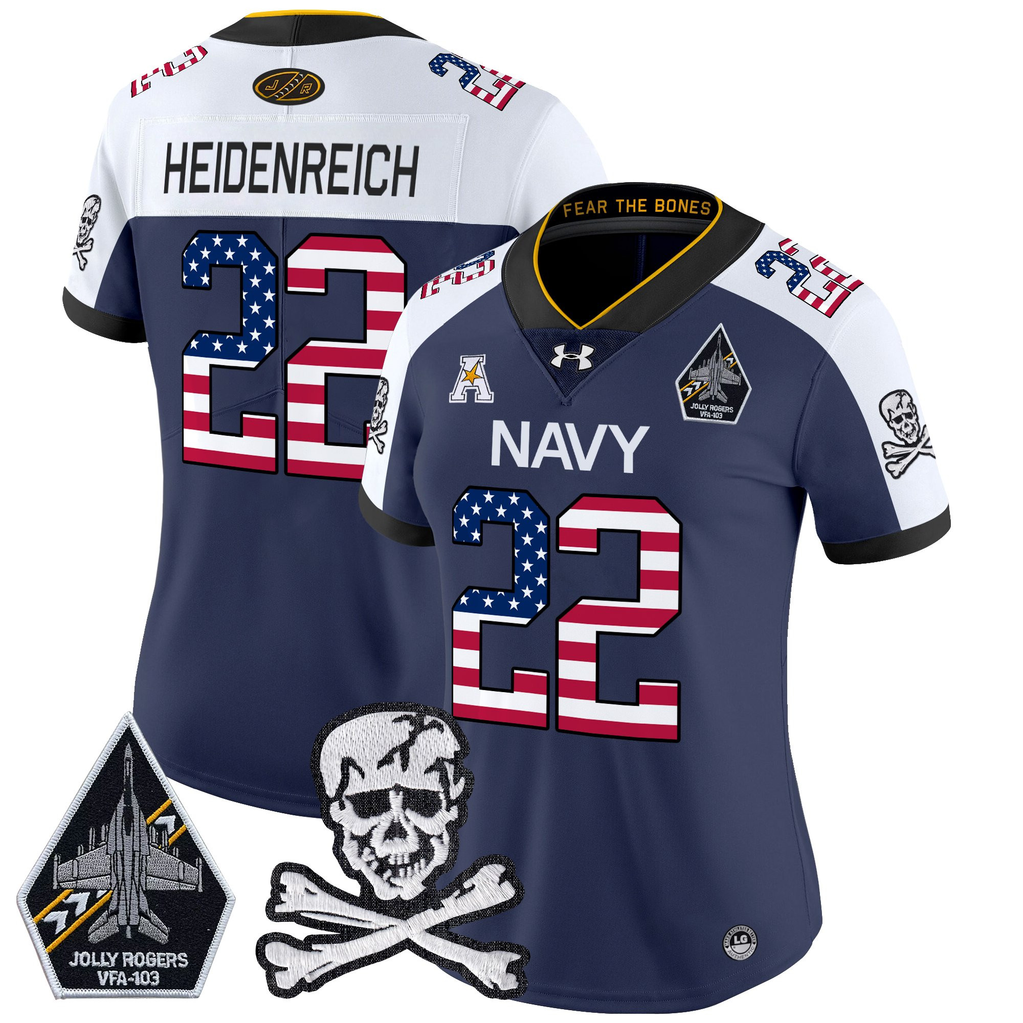 Women's Navy Midshipmen 2025 Independence Day Vapor Limited Jersey - All Stitched