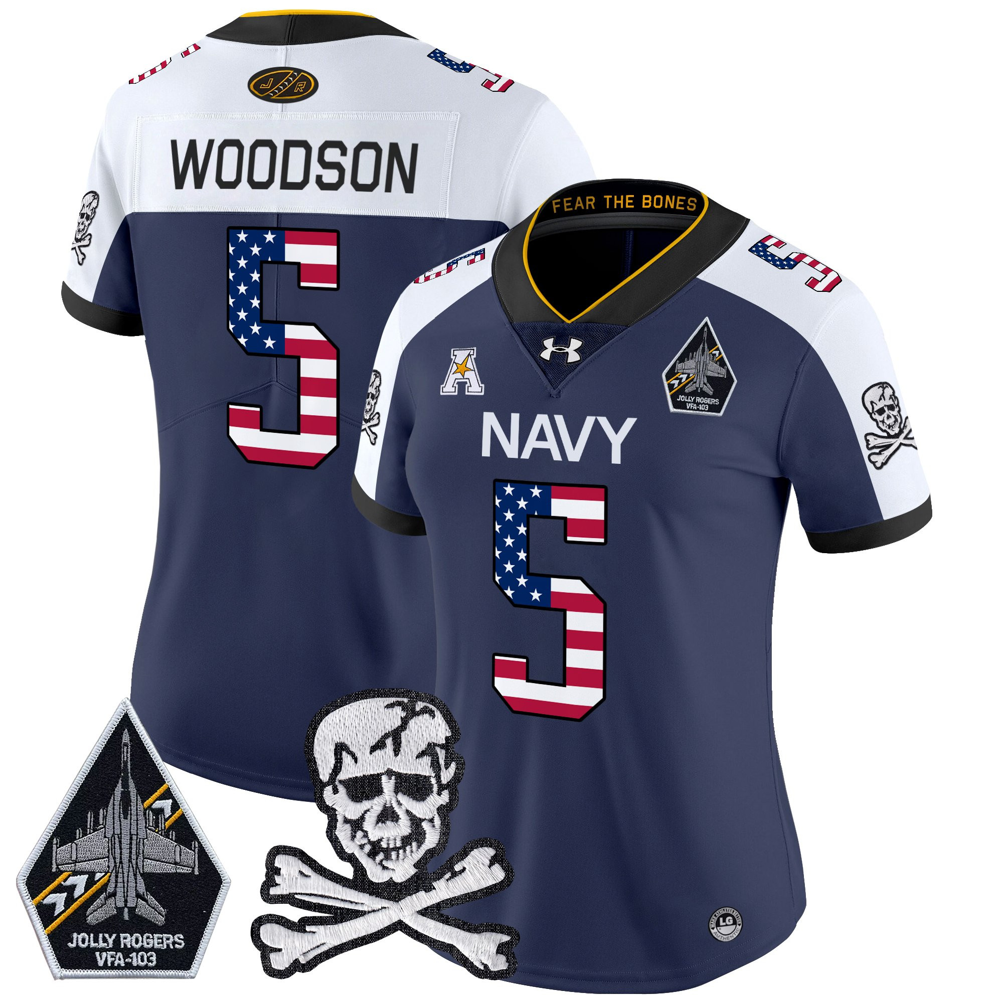Women's Navy Midshipmen 2025 Independence Day Vapor Limited Jersey - All Stitched