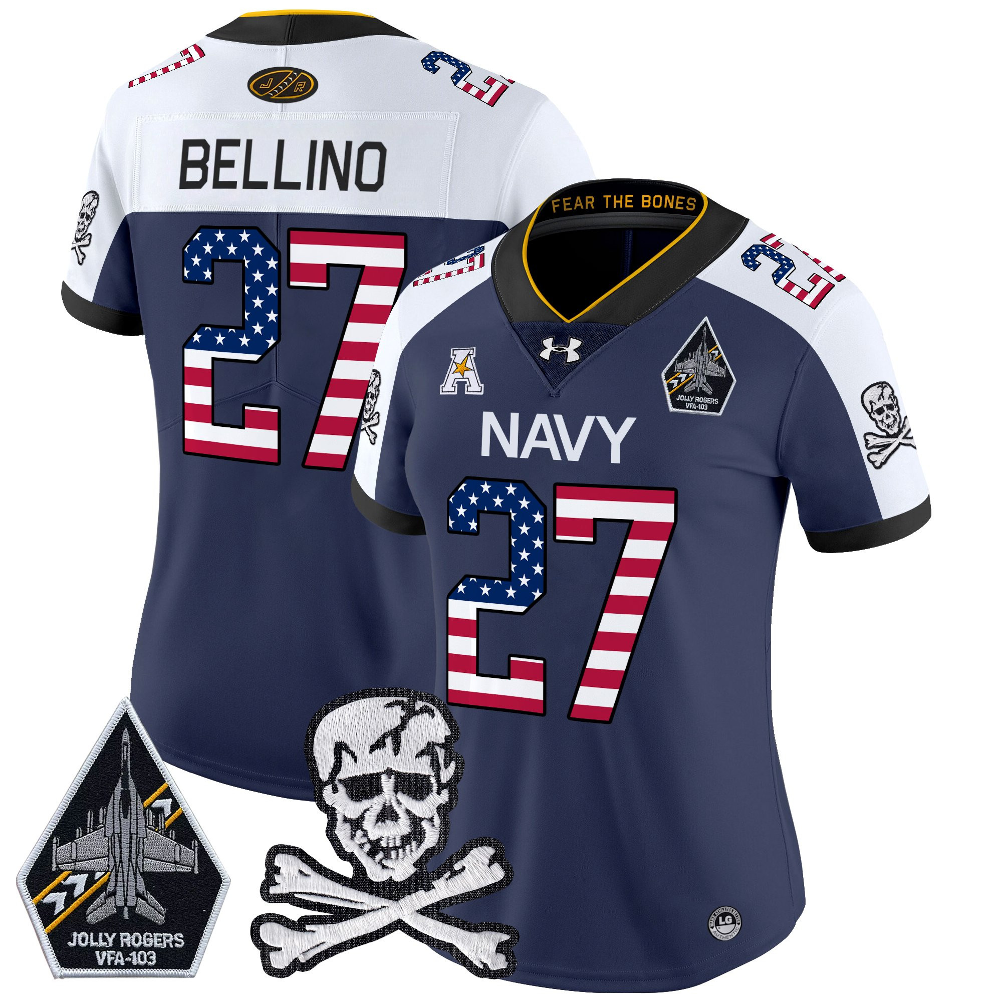 Women's Navy Midshipmen 2025 Independence Day Vapor Limited Jersey - All Stitched