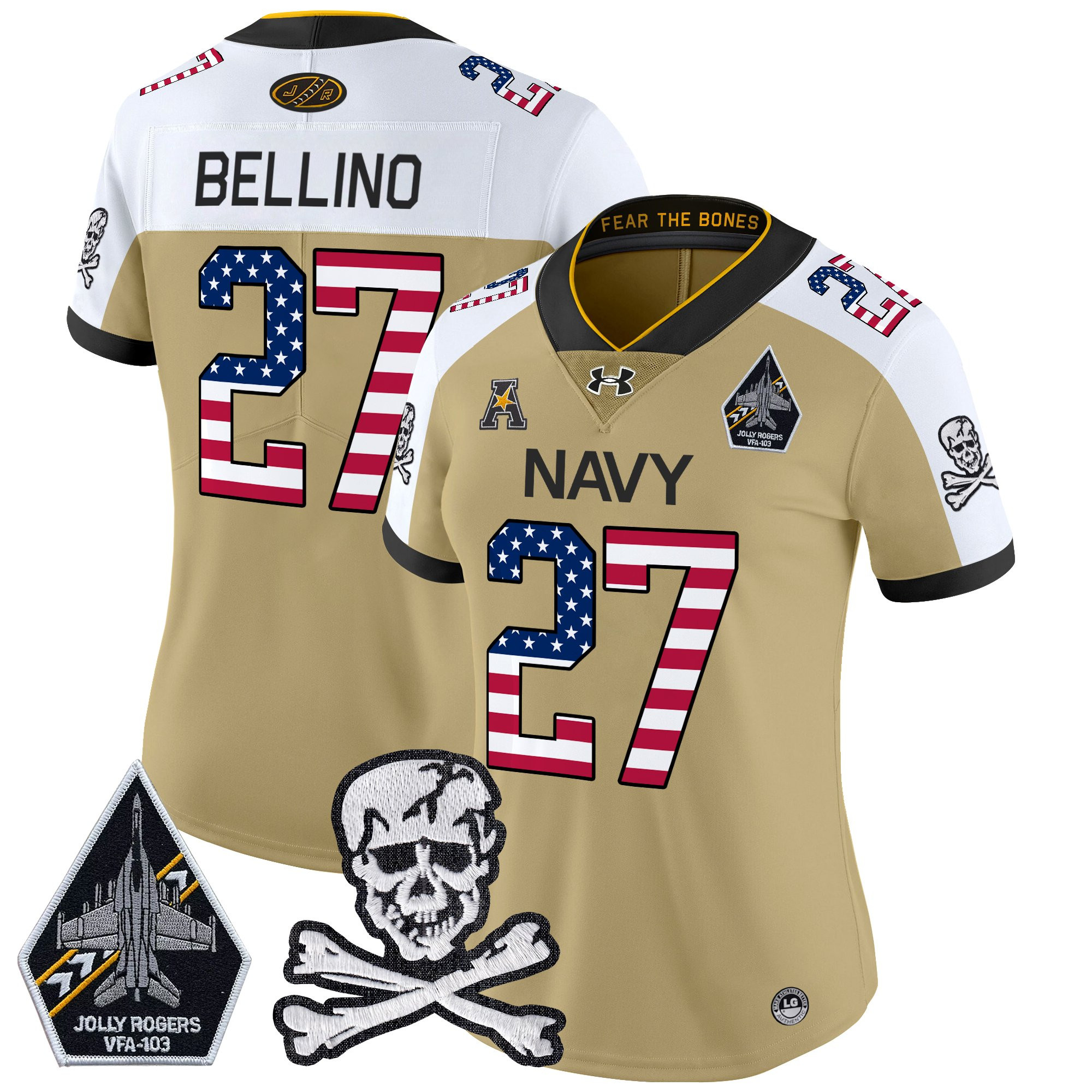 Women's Navy Midshipmen 2025 Independence Day Vapor Limited Jersey - All Stitched