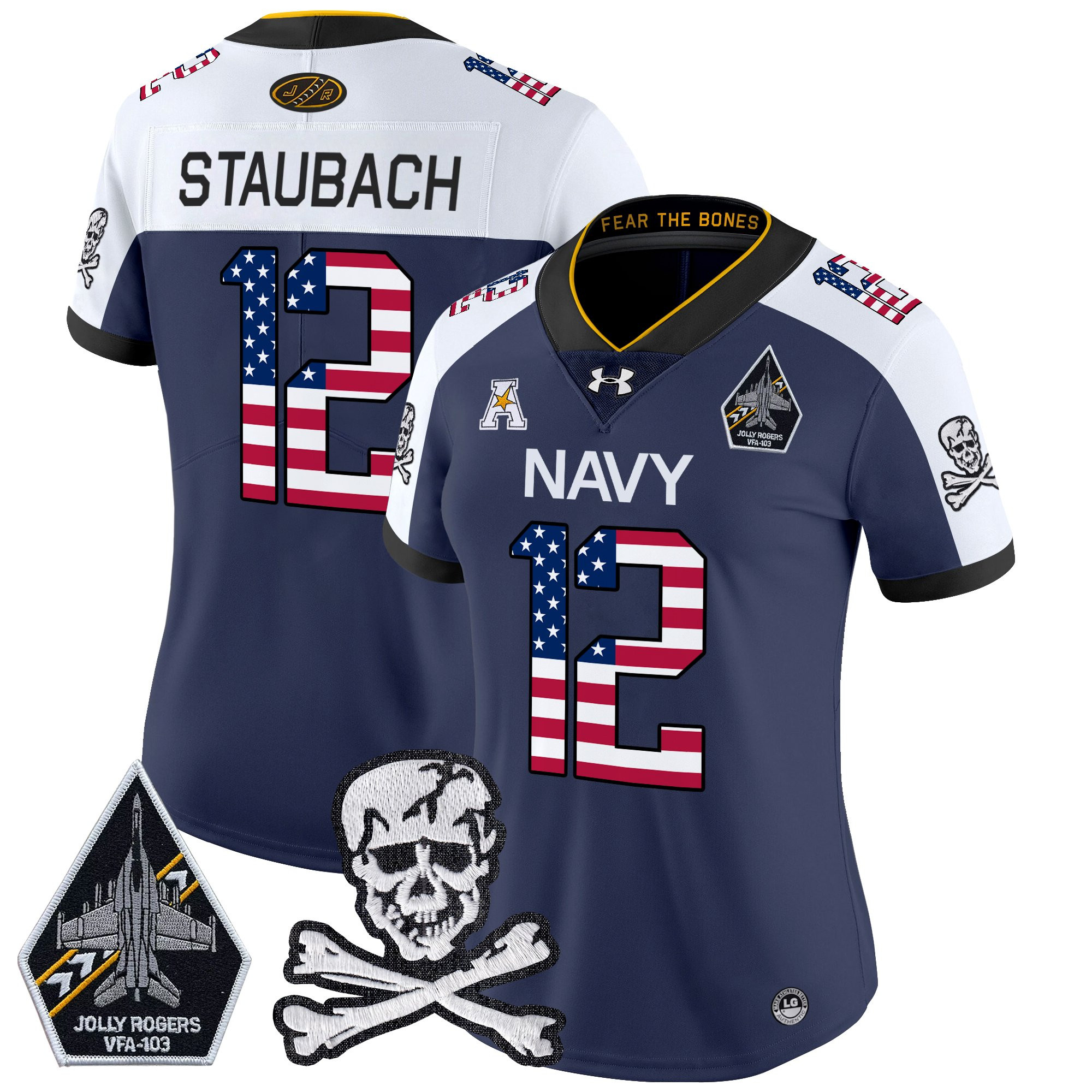 Women's Navy Midshipmen 2025 Independence Day Vapor Limited Jersey - All Stitched