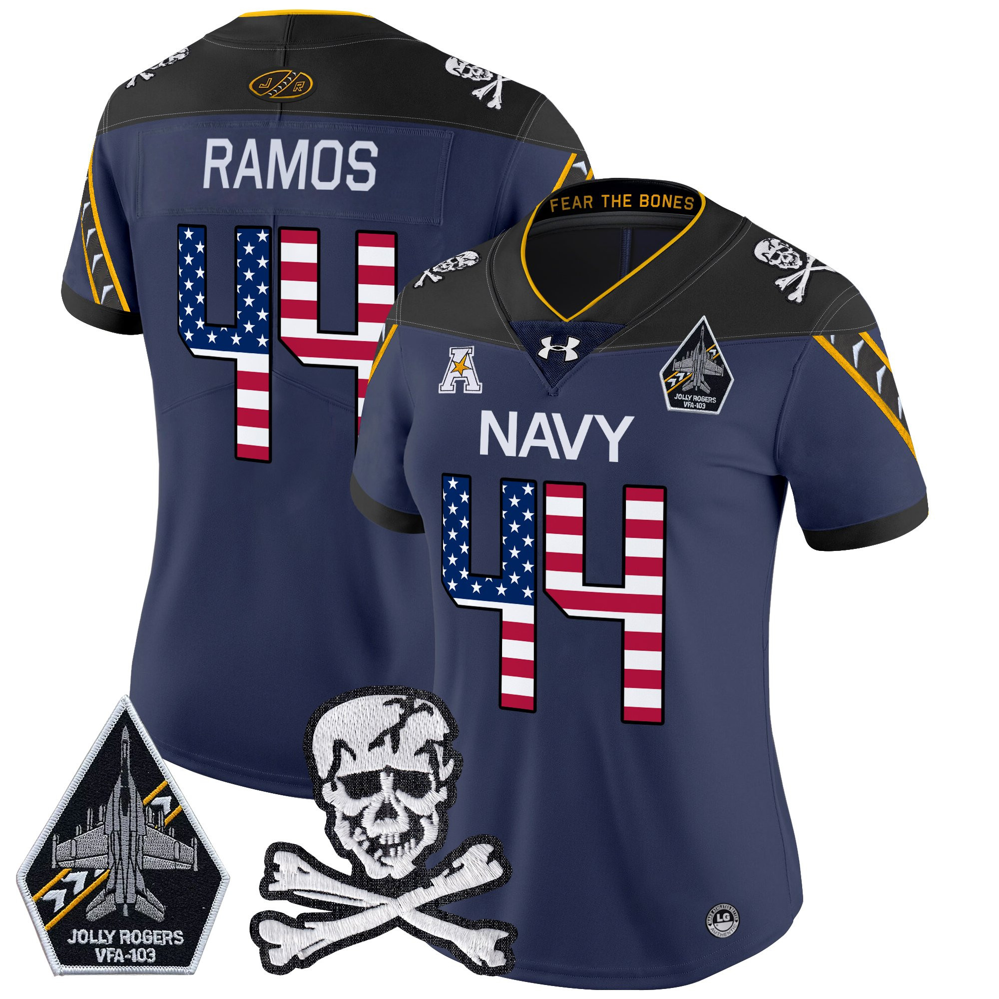 Women's Navy Midshipmen 2025 Independence Day Vapor Limited Jersey - All Stitched