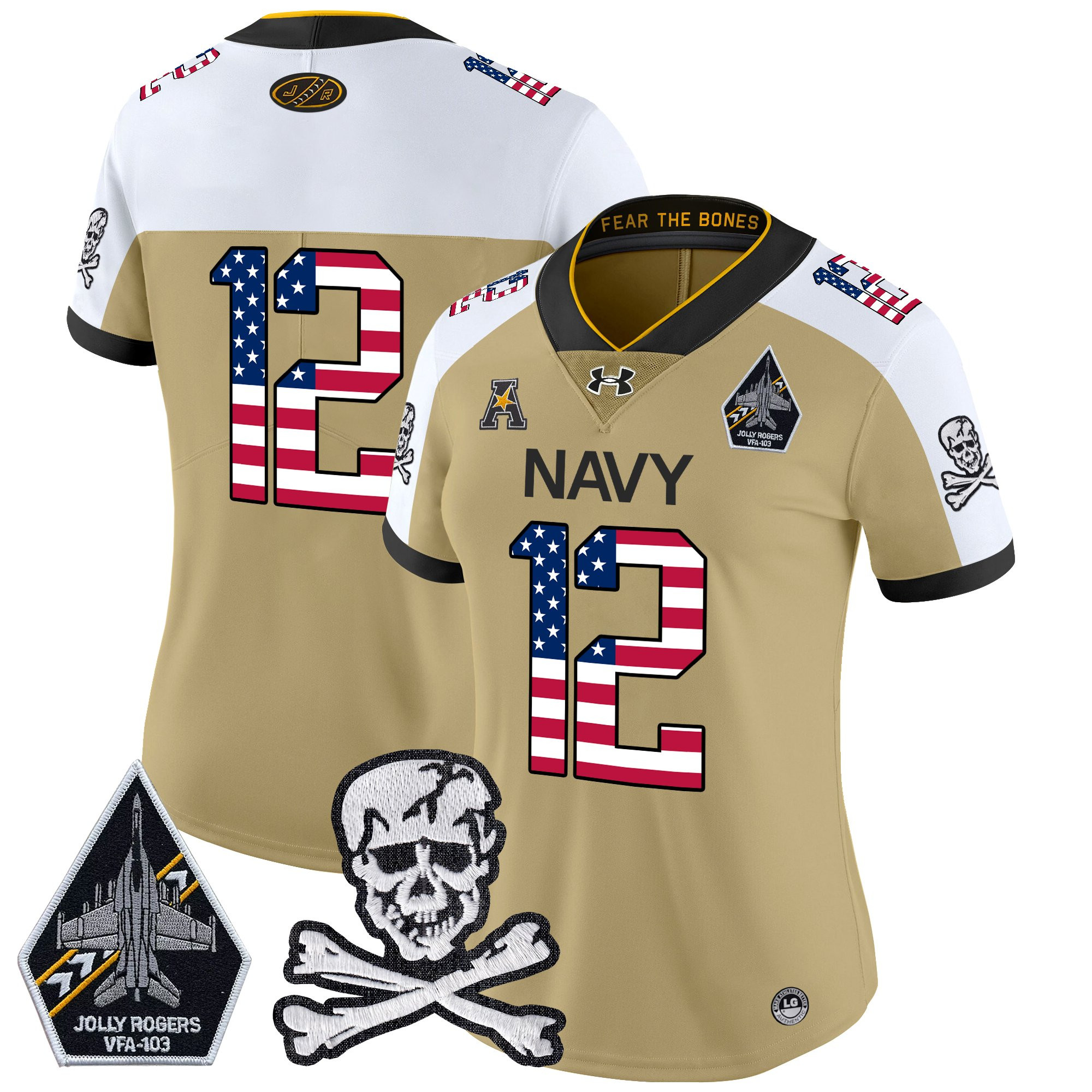 Women's Navy Midshipmen 2025 Independence Day Vapor Limited Jersey - All Stitched