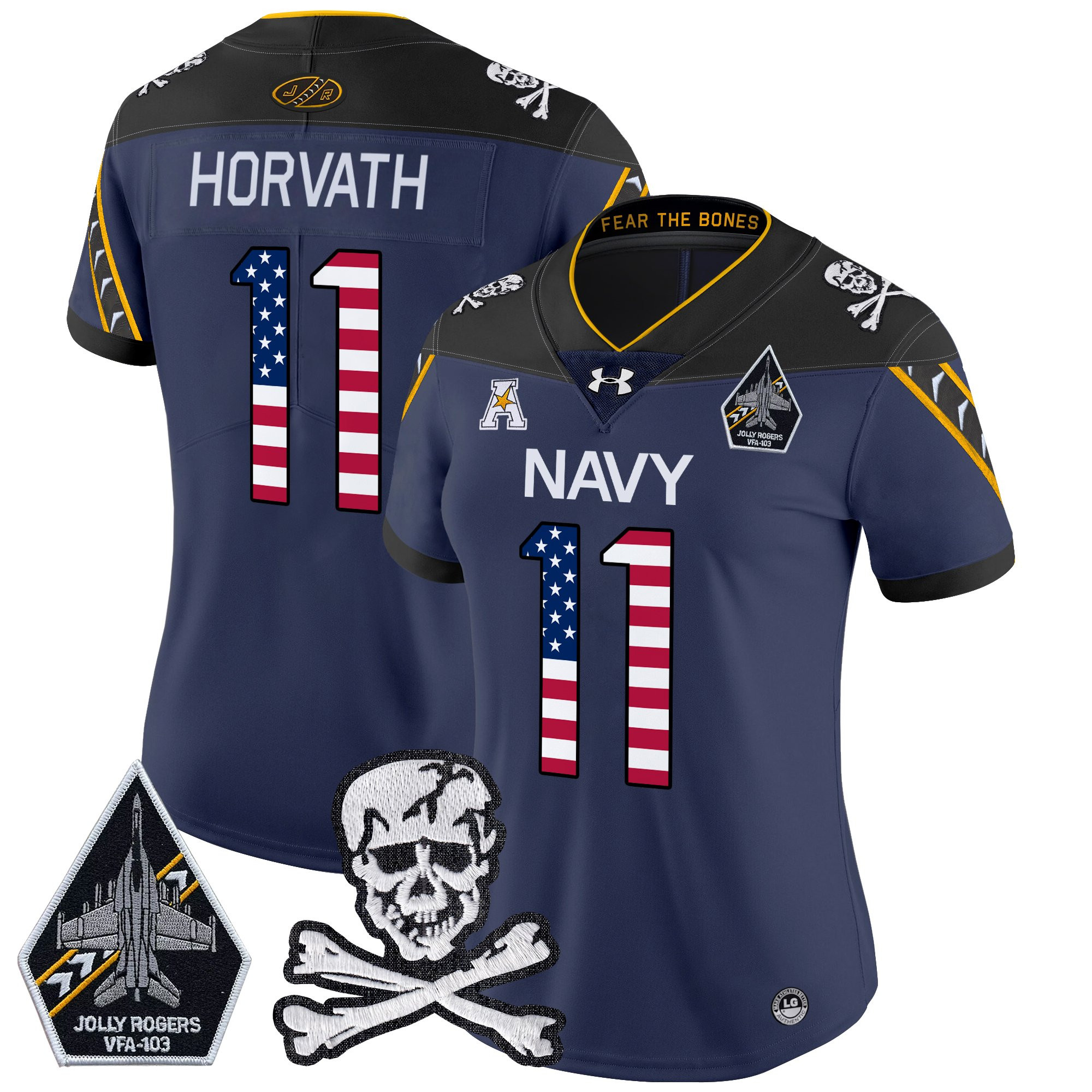 Women's Navy Midshipmen 2025 Independence Day Vapor Limited Jersey - All Stitched