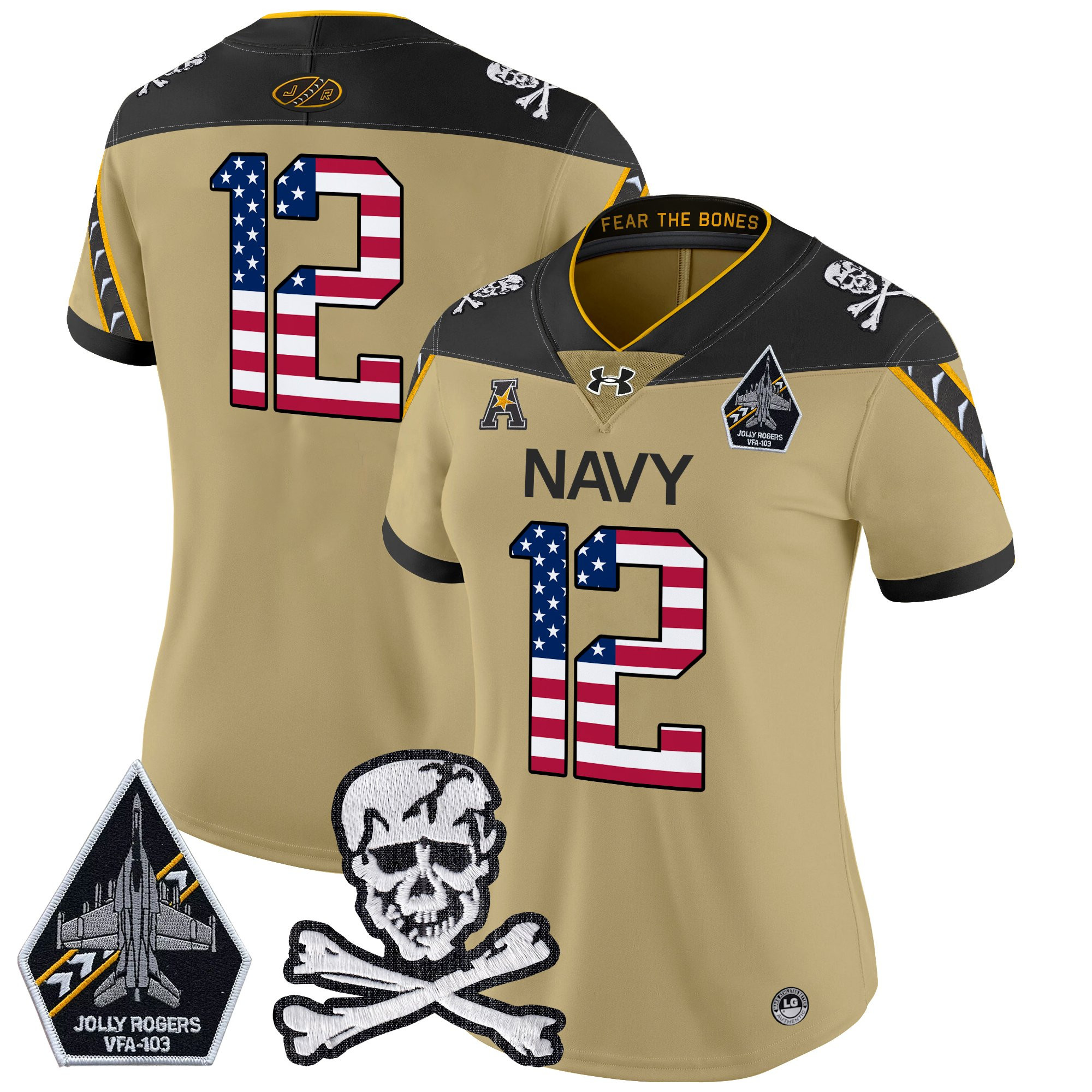 Women's Navy Midshipmen 2025 Independence Day Vapor Limited Jersey - All Stitched