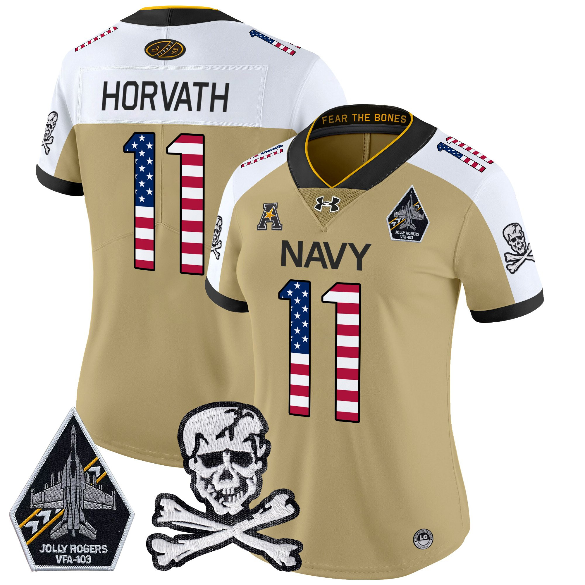 Women's Navy Midshipmen 2025 Independence Day Vapor Limited Jersey - All Stitched