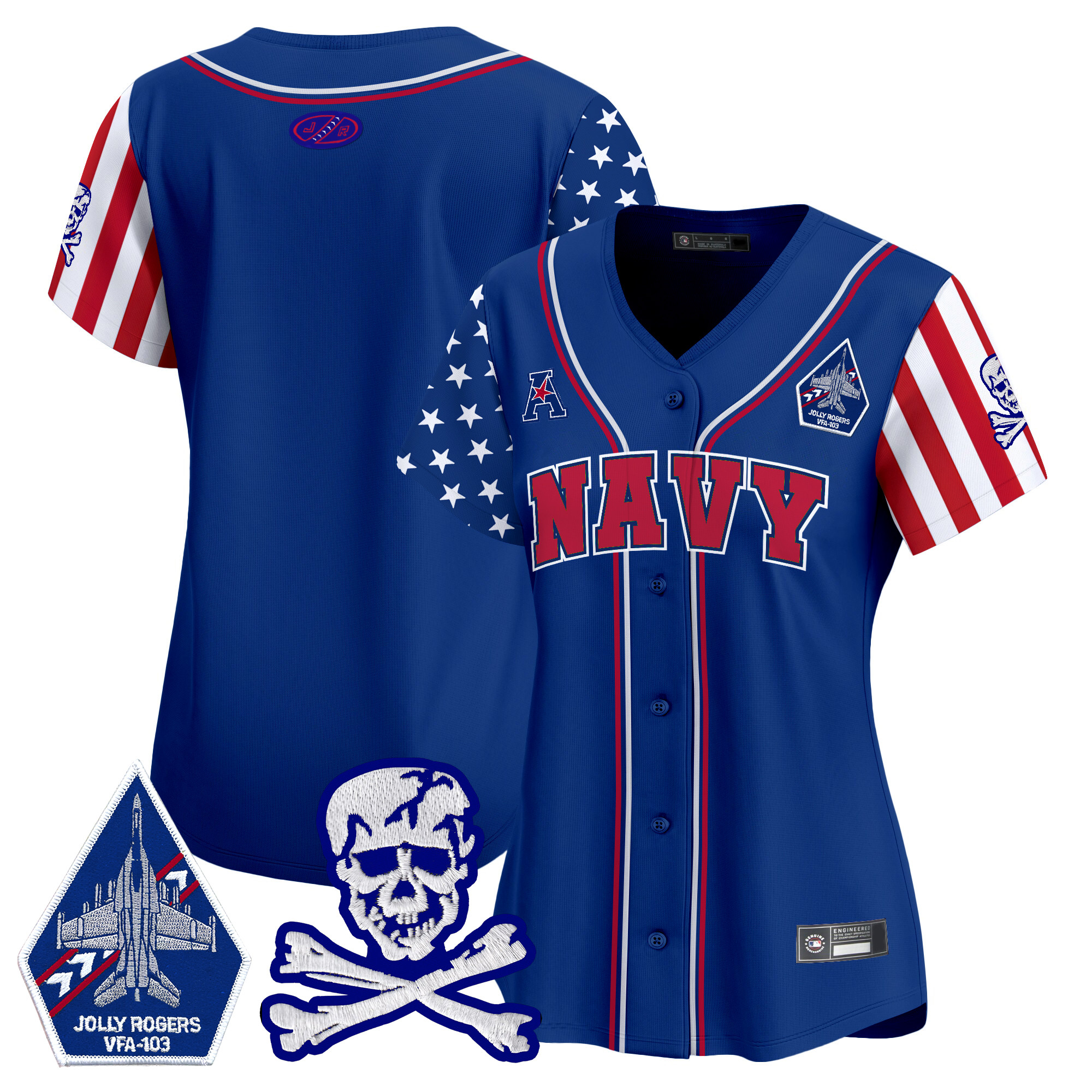 Women's Navy Midshipmen 2025 Independence Day Vapor Premier Limited Jersey - All Stitched