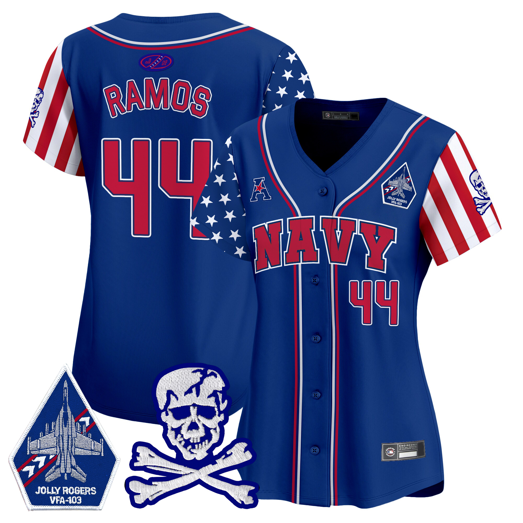 Women's Navy Midshipmen 2025 Independence Day Vapor Premier Limited Jersey - All Stitched