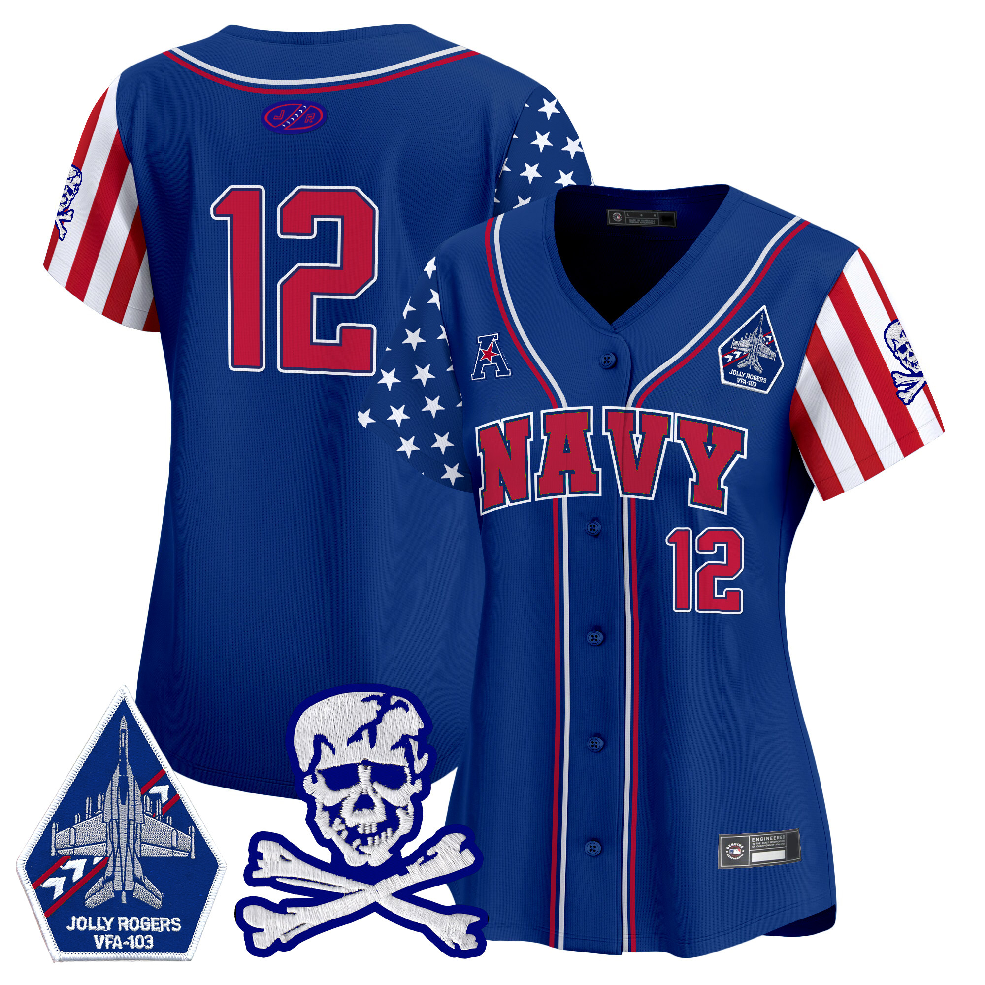 Women's Navy Midshipmen 2025 Independence Day Vapor Premier Limited Jersey - All Stitched