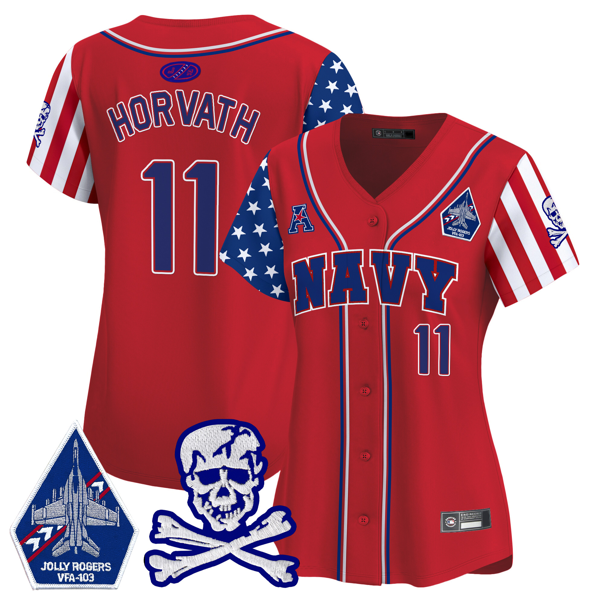 Women's Navy Midshipmen 2025 Independence Day Vapor Premier Limited Jersey - All Stitched