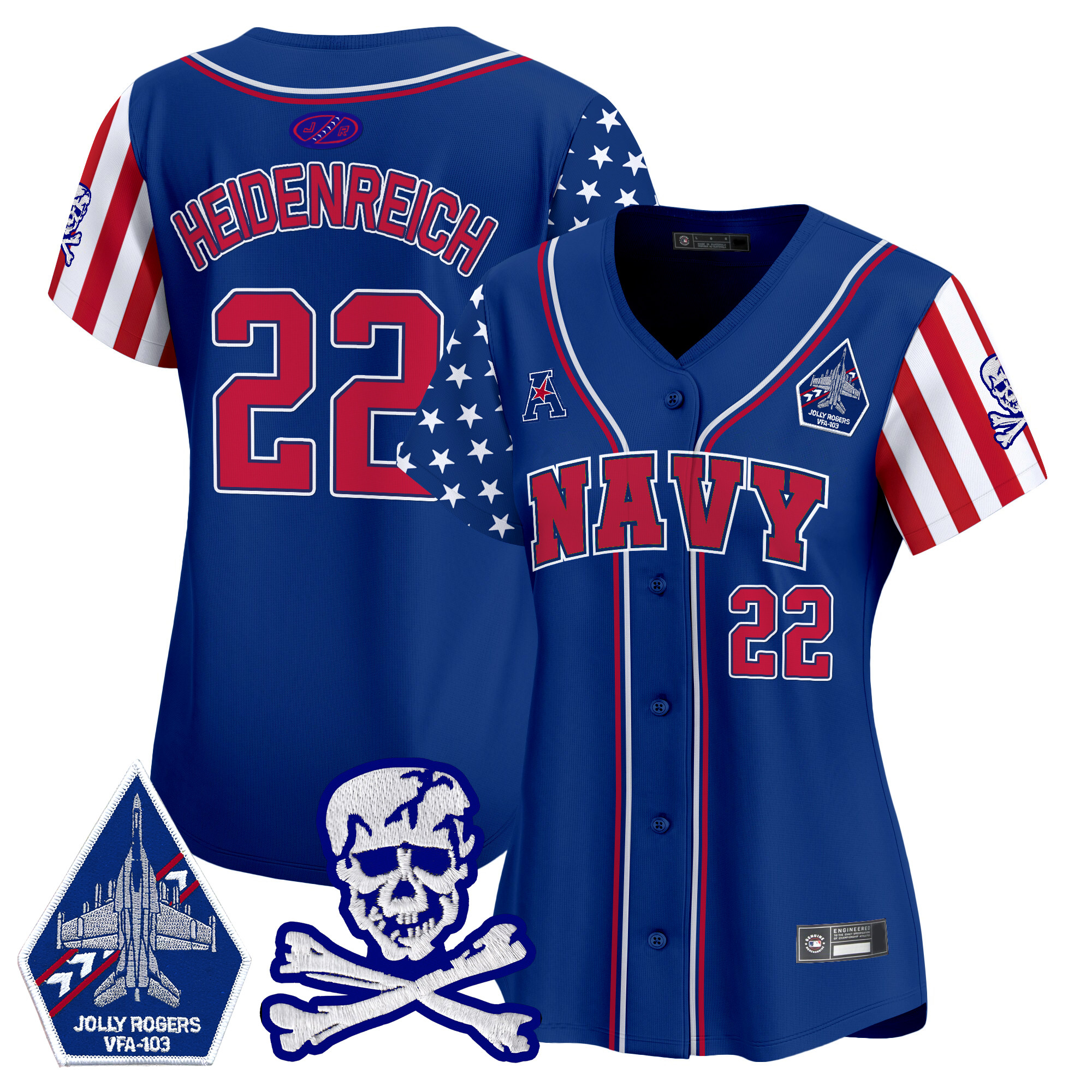 Women's Navy Midshipmen 2025 Independence Day Vapor Premier Limited Jersey - All Stitched