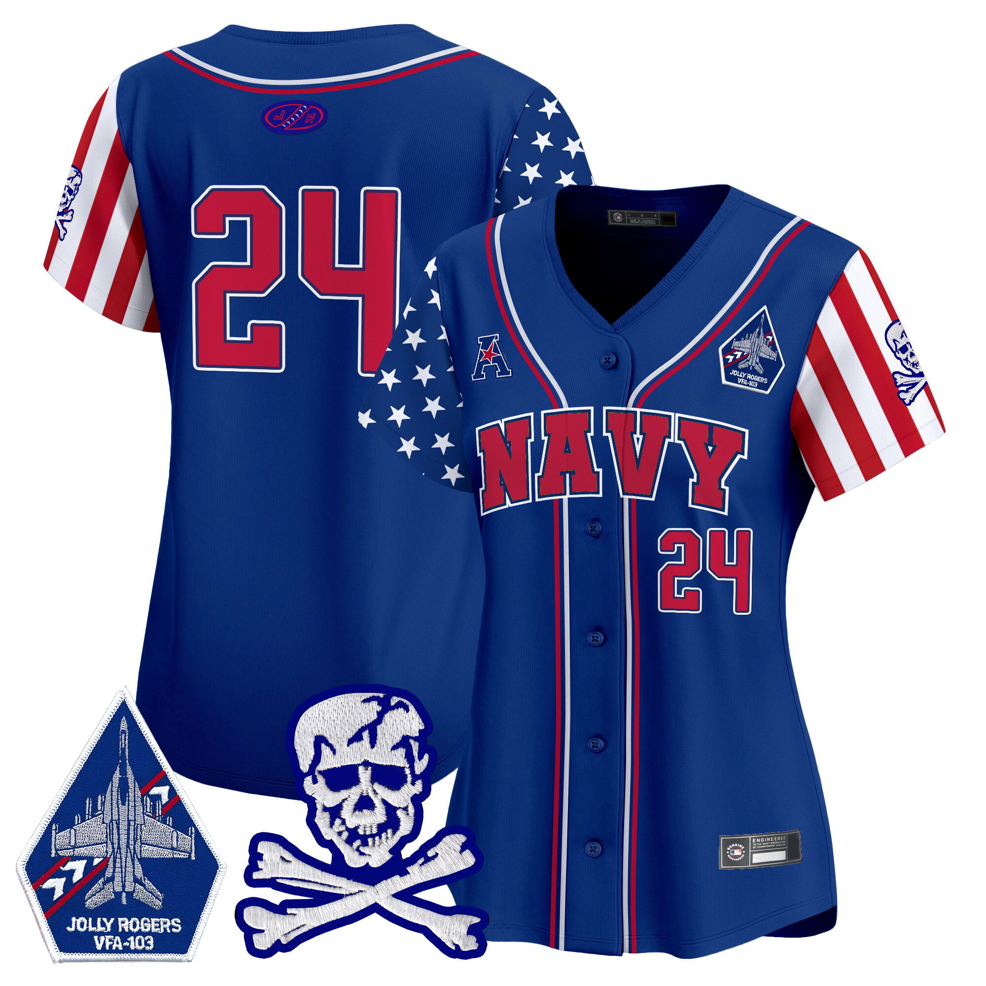 Women's Navy Midshipmen 2025 Independence Day Vapor Premier Limited Jersey - All Stitched