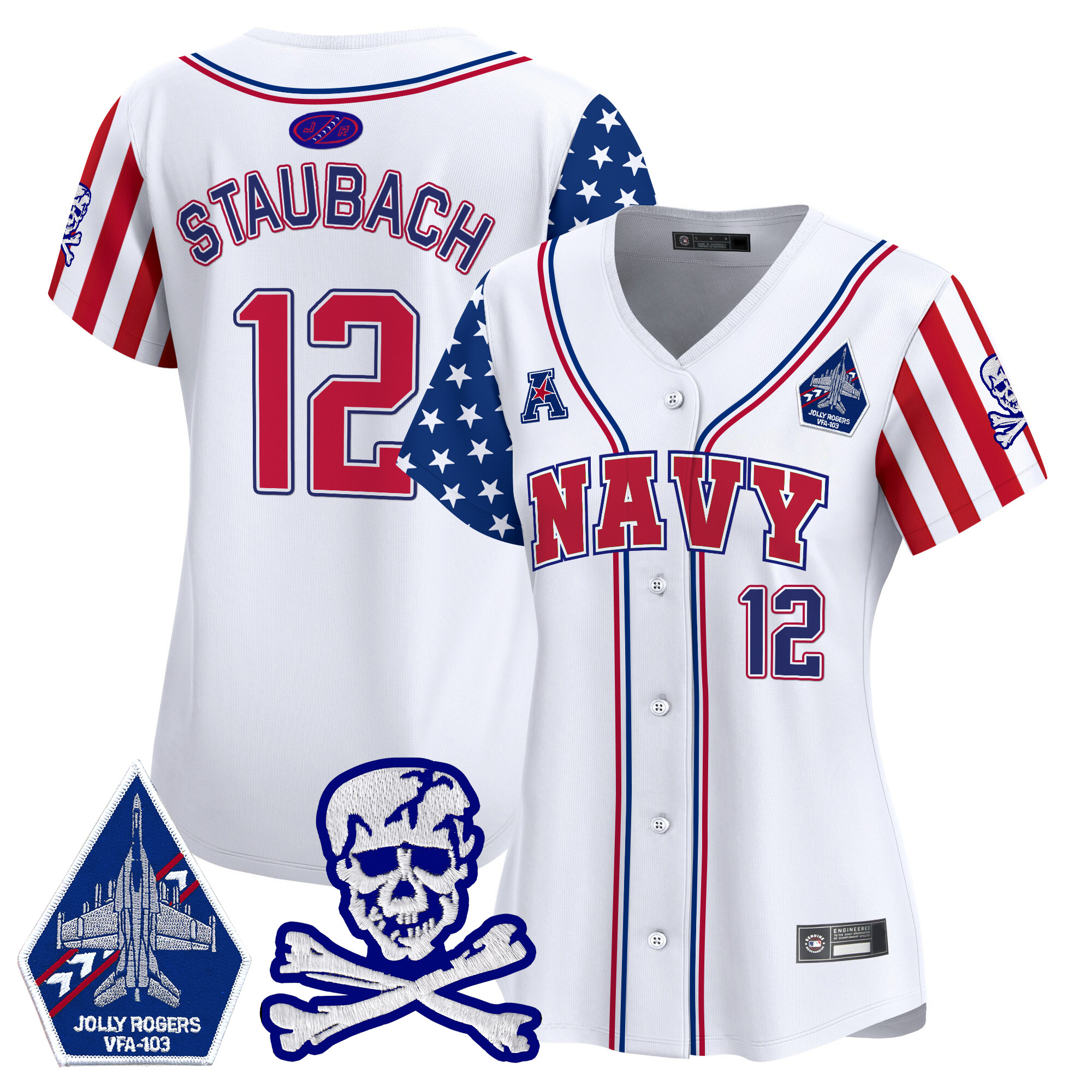 Women's Navy Midshipmen 2025 Independence Day Vapor Premier Limited Jersey - All Stitched