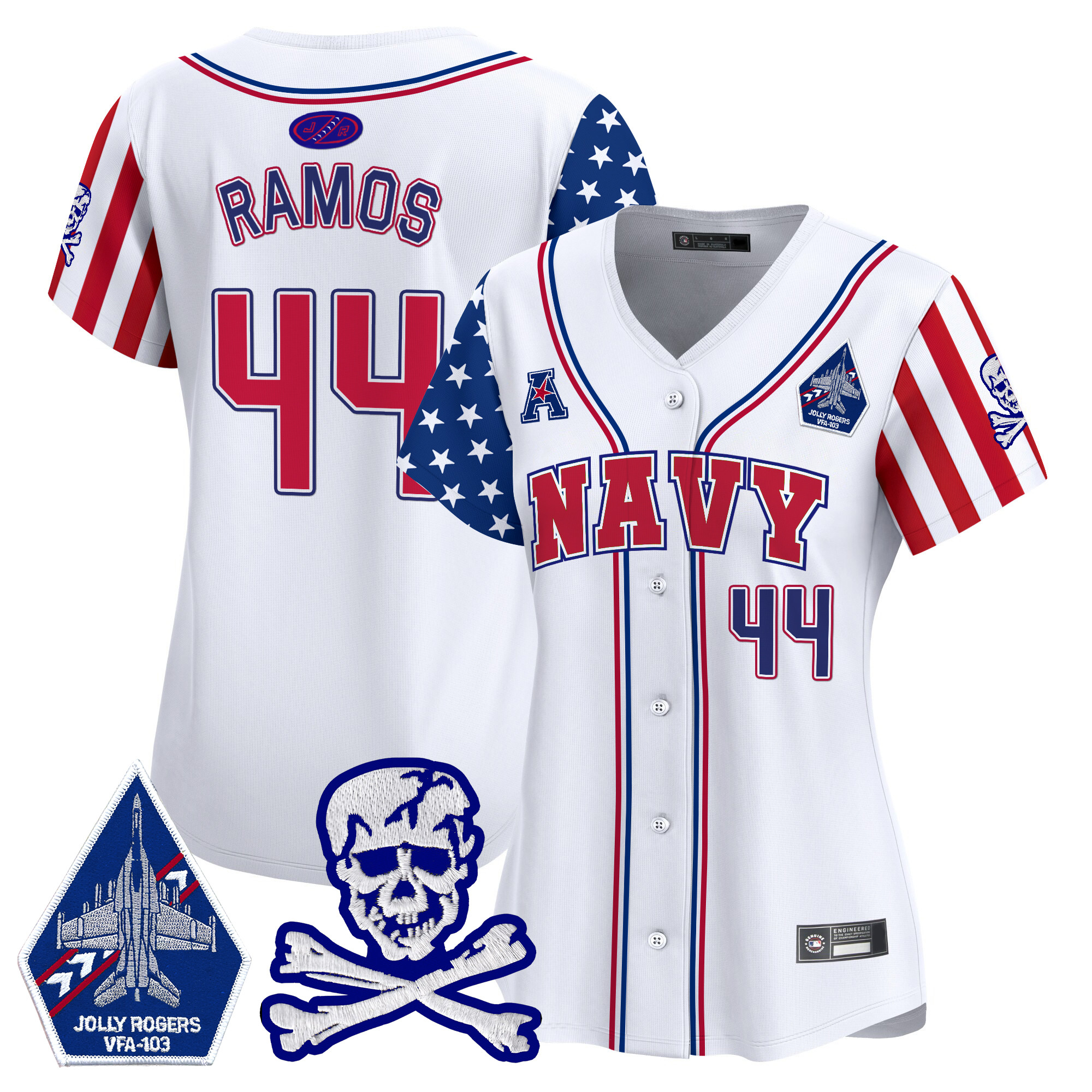 Women's Navy Midshipmen 2025 Independence Day Vapor Premier Limited Jersey - All Stitched
