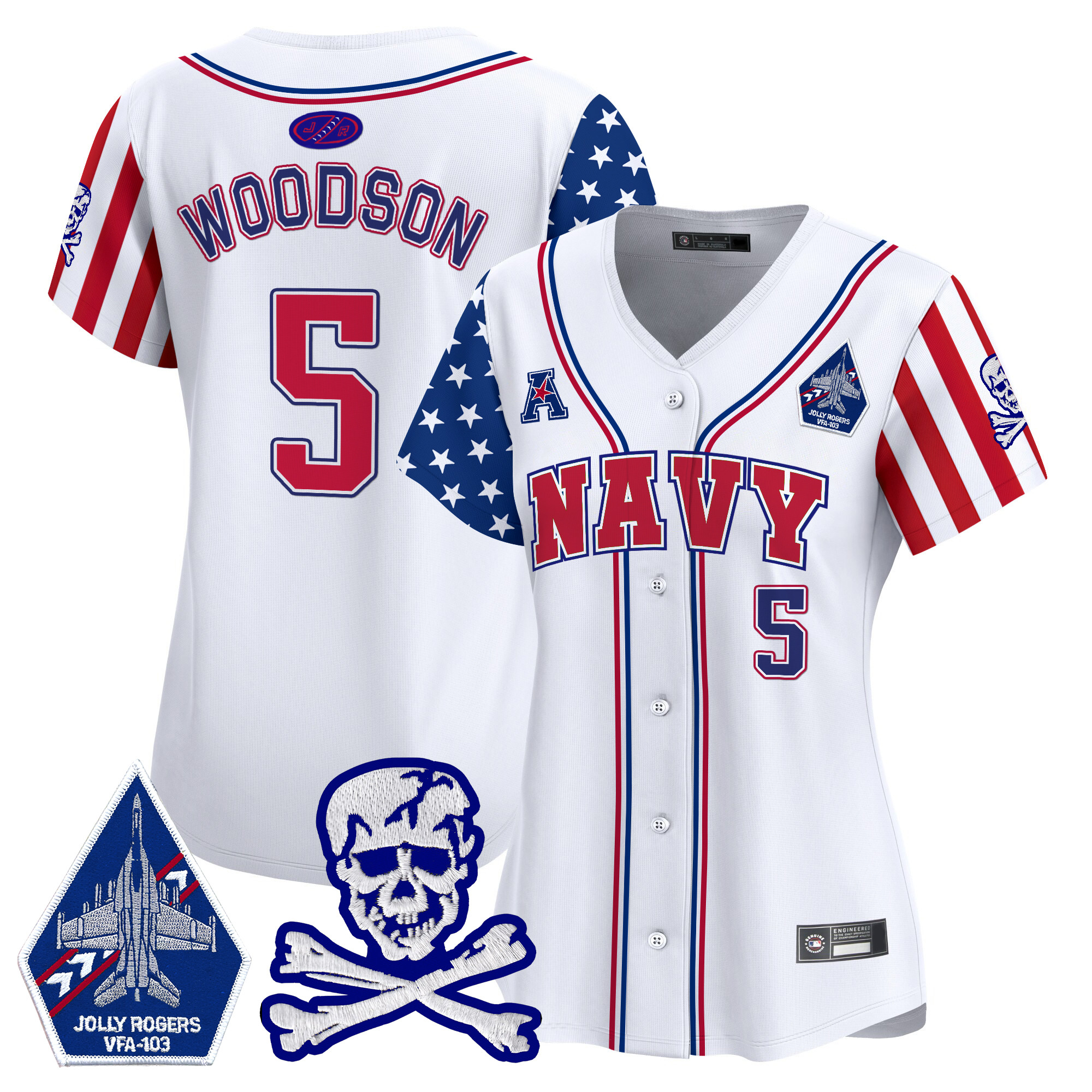 Women's Navy Midshipmen 2025 Independence Day Vapor Premier Limited Jersey - All Stitched