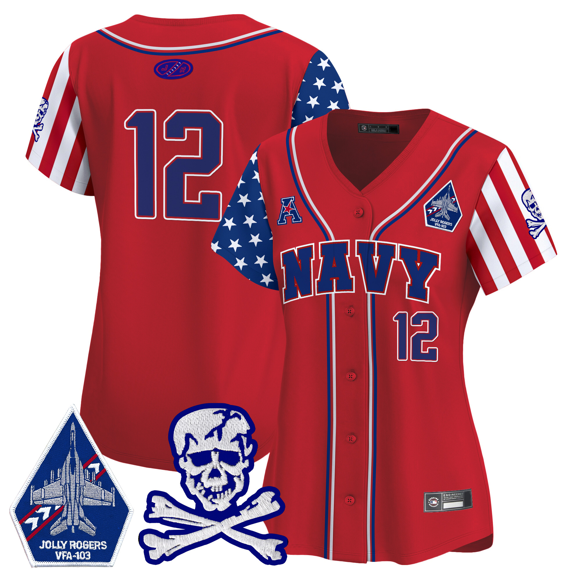 Women's Navy Midshipmen 2025 Independence Day Vapor Premier Limited Jersey - All Stitched