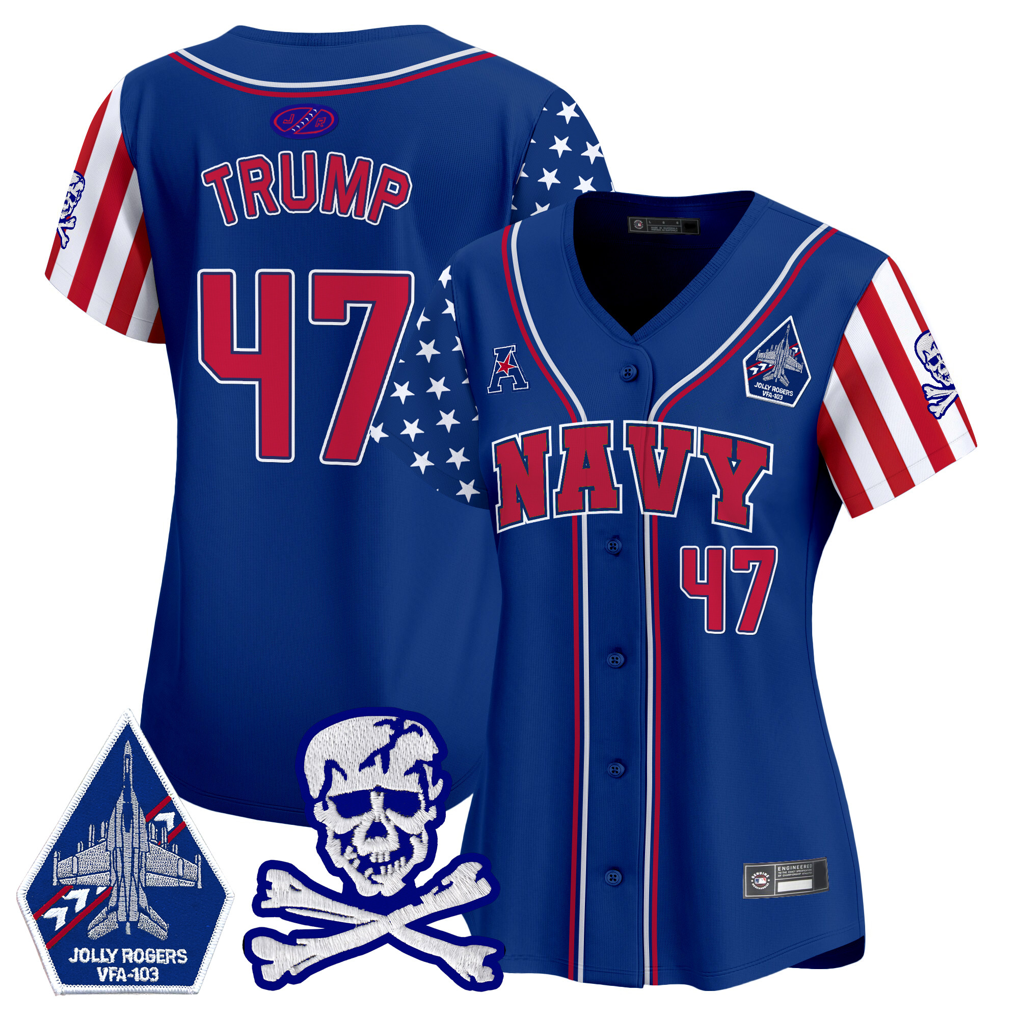 Women's Navy Midshipmen 2025 Independence Day Vapor Premier Limited Jersey - All Stitched