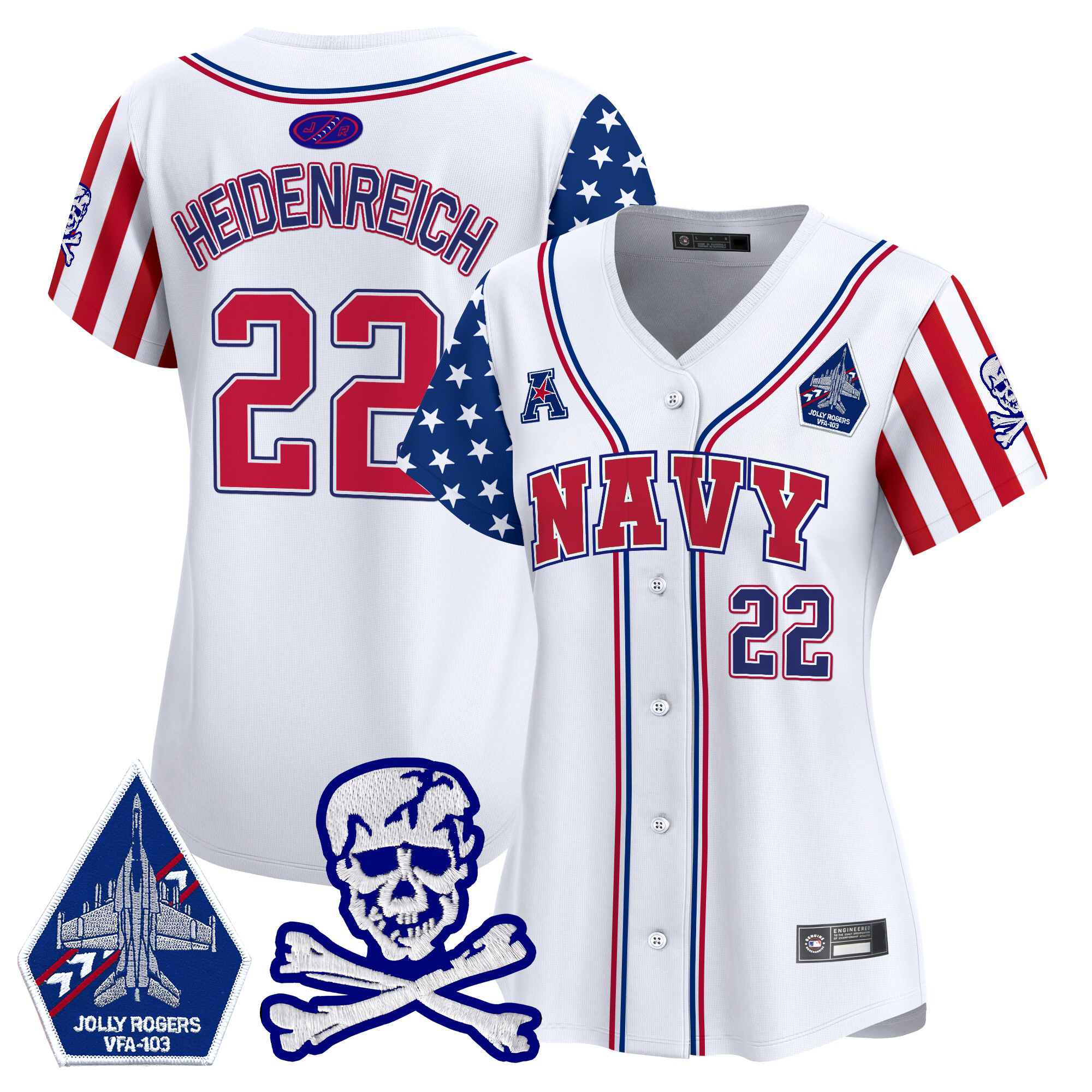 Women's Navy Midshipmen 2025 Independence Day Vapor Premier Limited Jersey - All Stitched