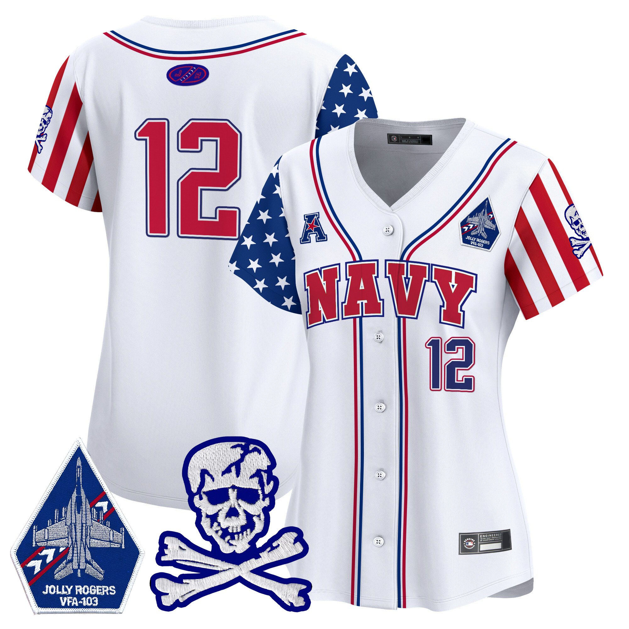 Women's Navy Midshipmen 2025 Independence Day Vapor Premier Limited Jersey - All Stitched